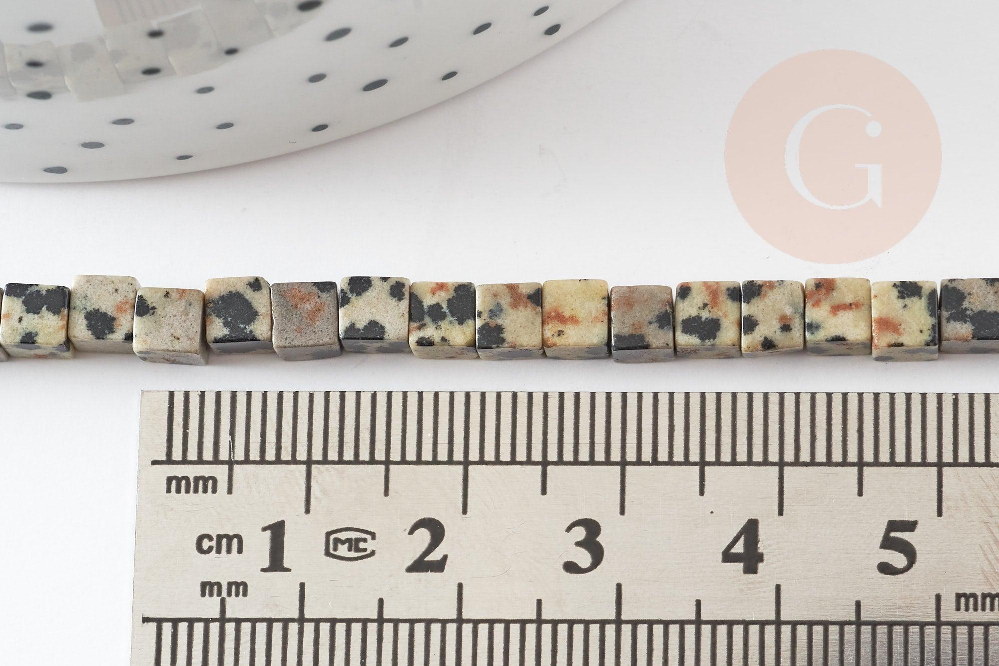 Gingerlily Pierre Perles G1650 jaspe dalmatien 4mm fil 94
