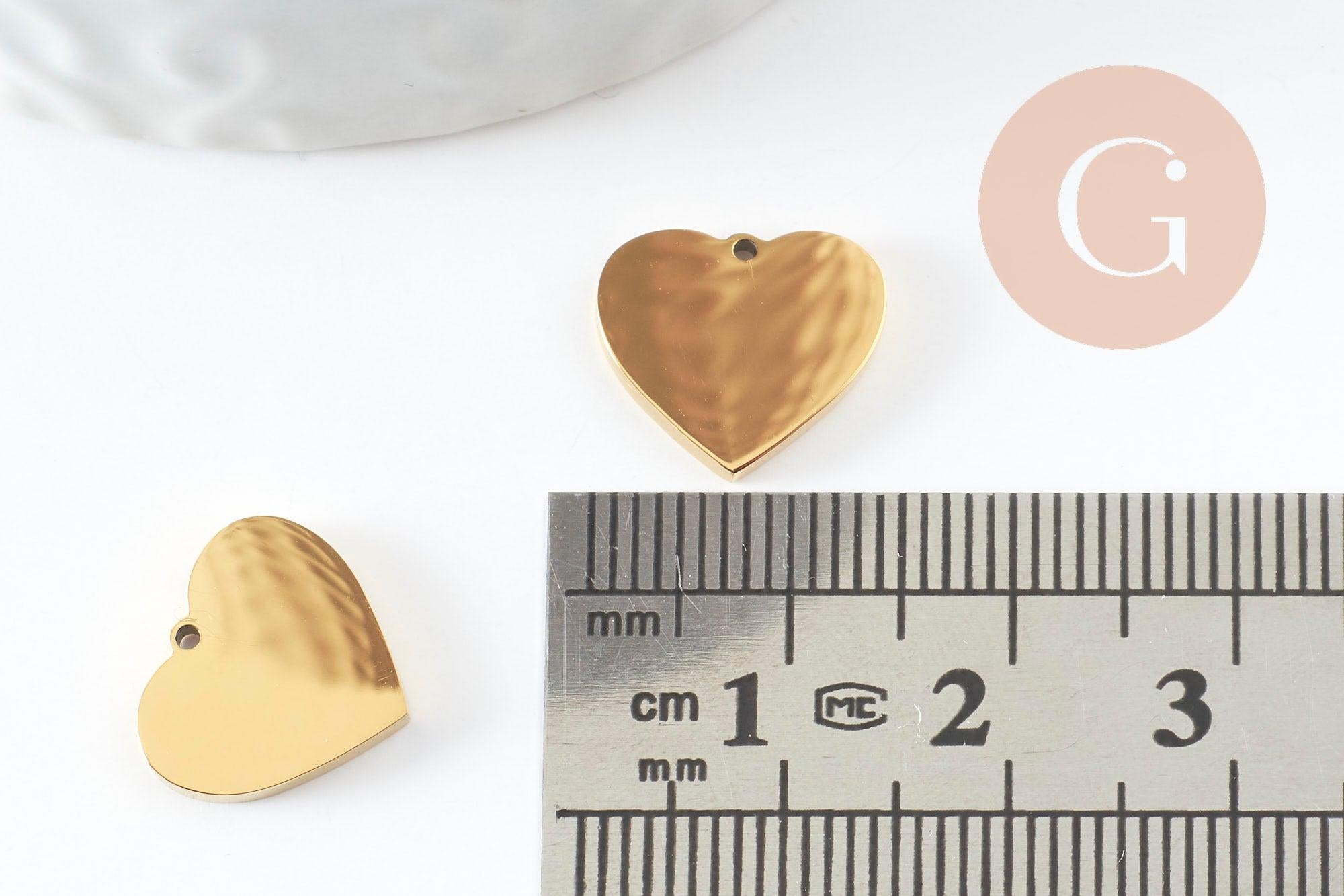 Gingerlily coeur G10182 pendentif acier doré 13mm