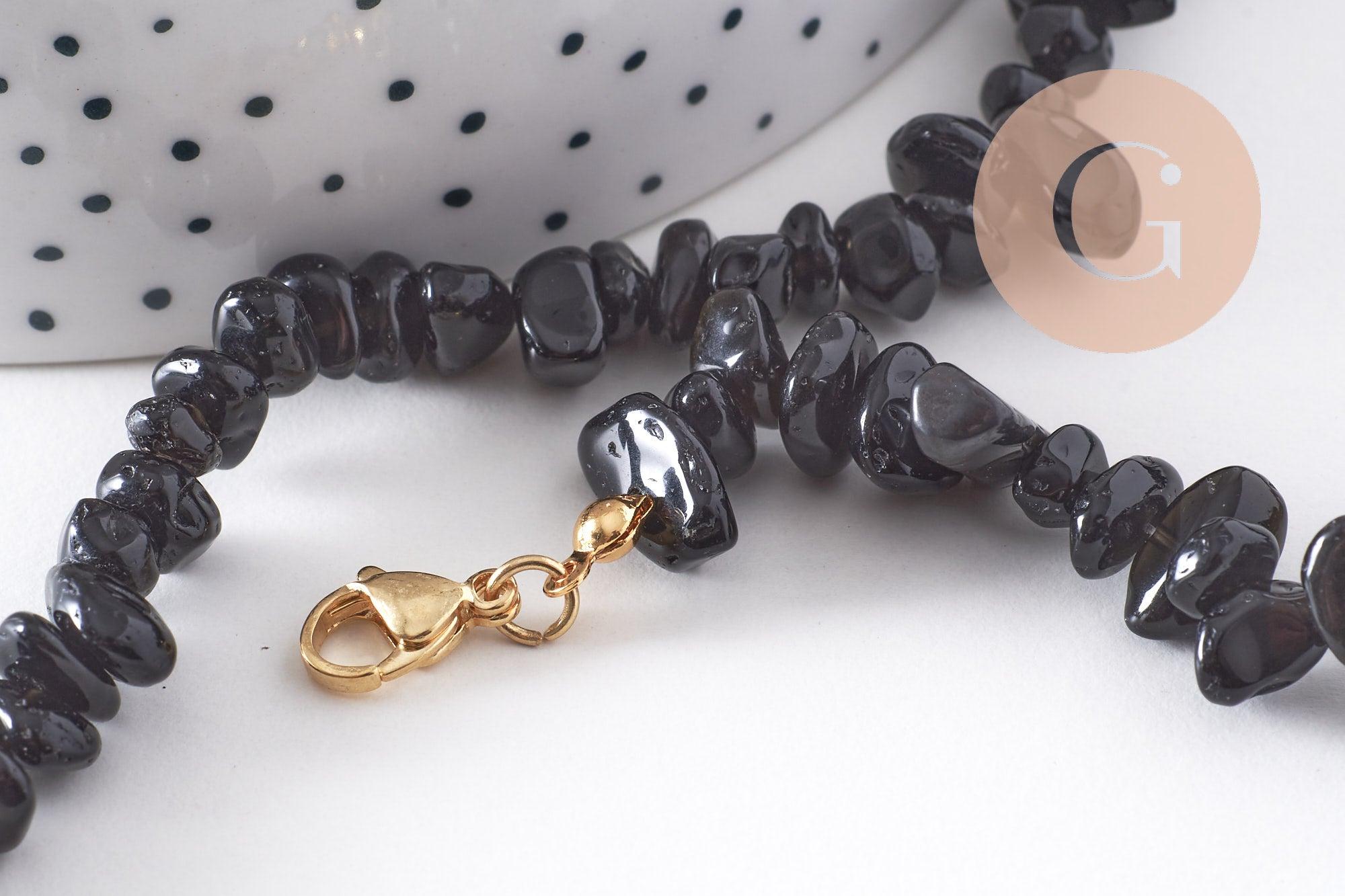 Gingerlily Obsidienne G10266 collier pierre noire chips 40cm x1