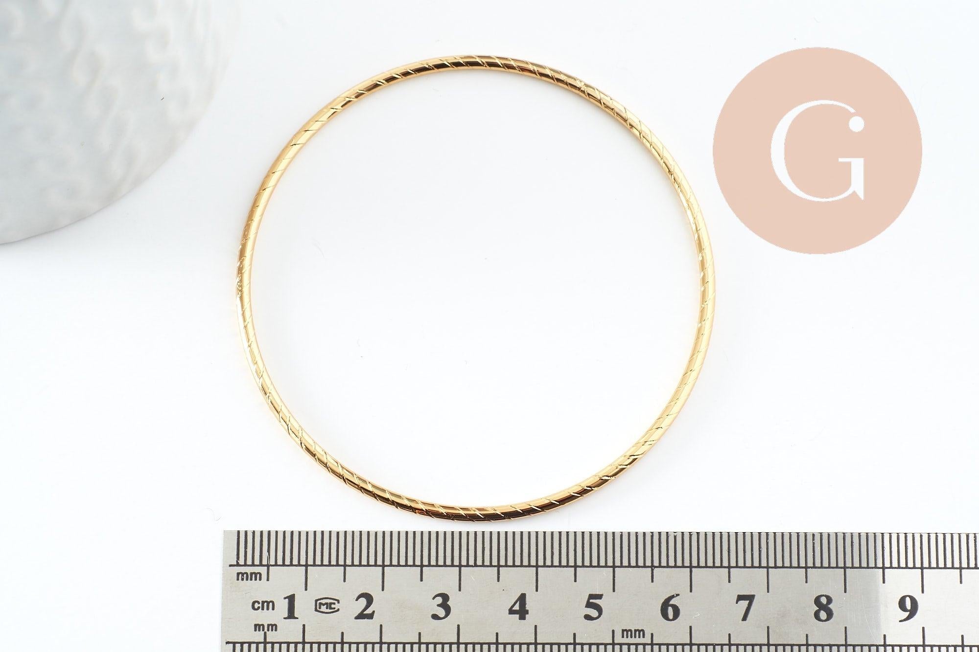 Gingerlily G9508 bracelet jonc strié doré 60mm x1