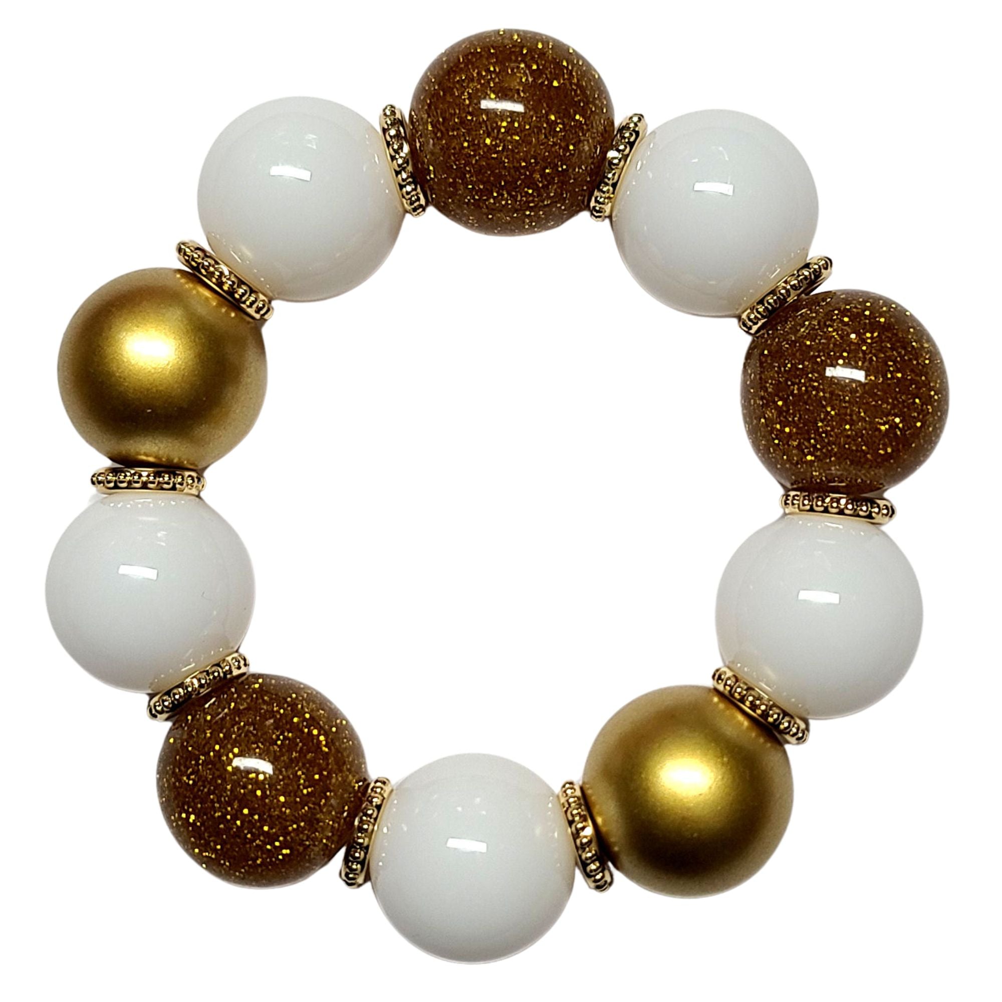 ARTSHOP Sparkly kit bracelet blanc 11 boules 20 mm