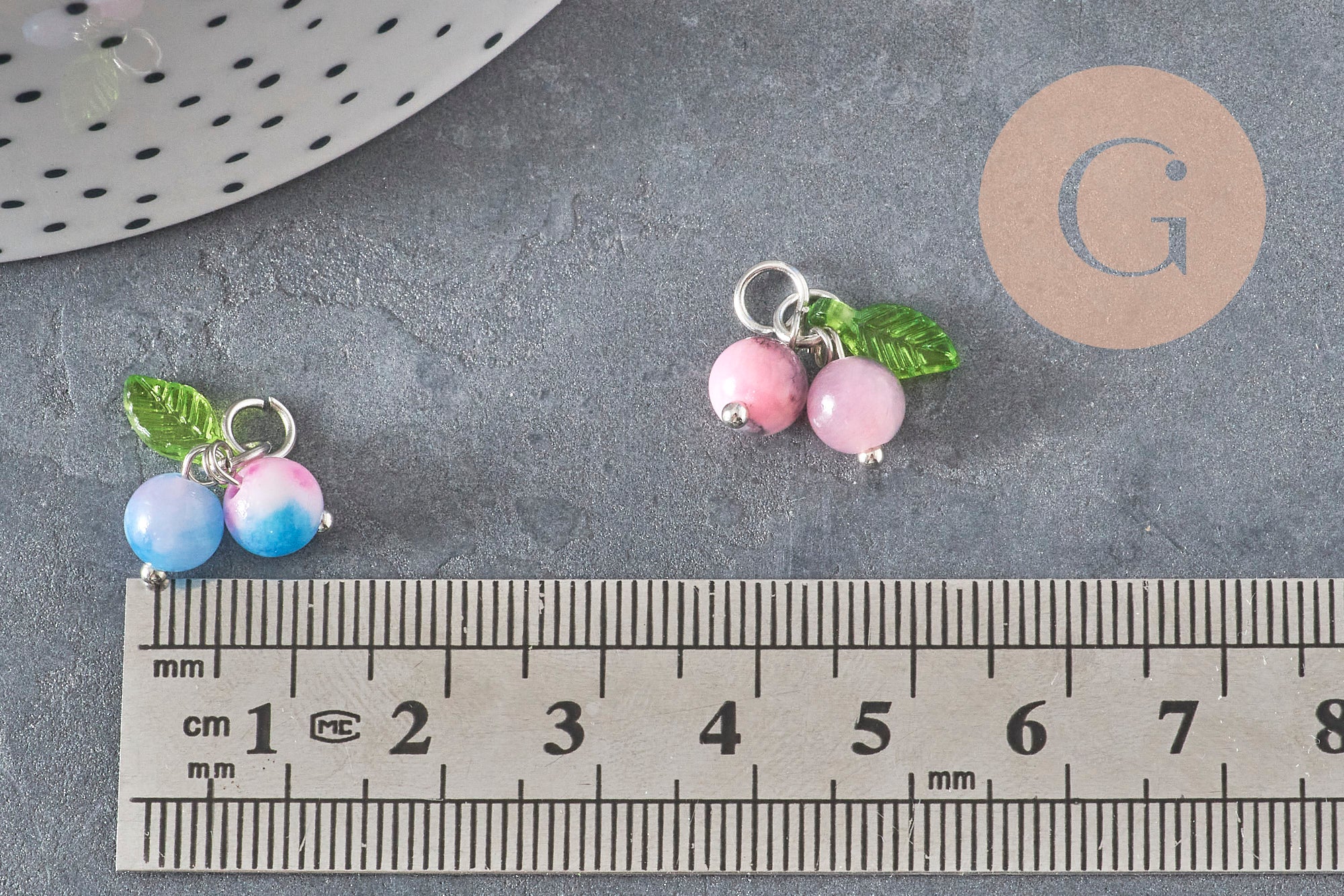 Gingerlily G11379 breloque cerise jade 14 mm x1