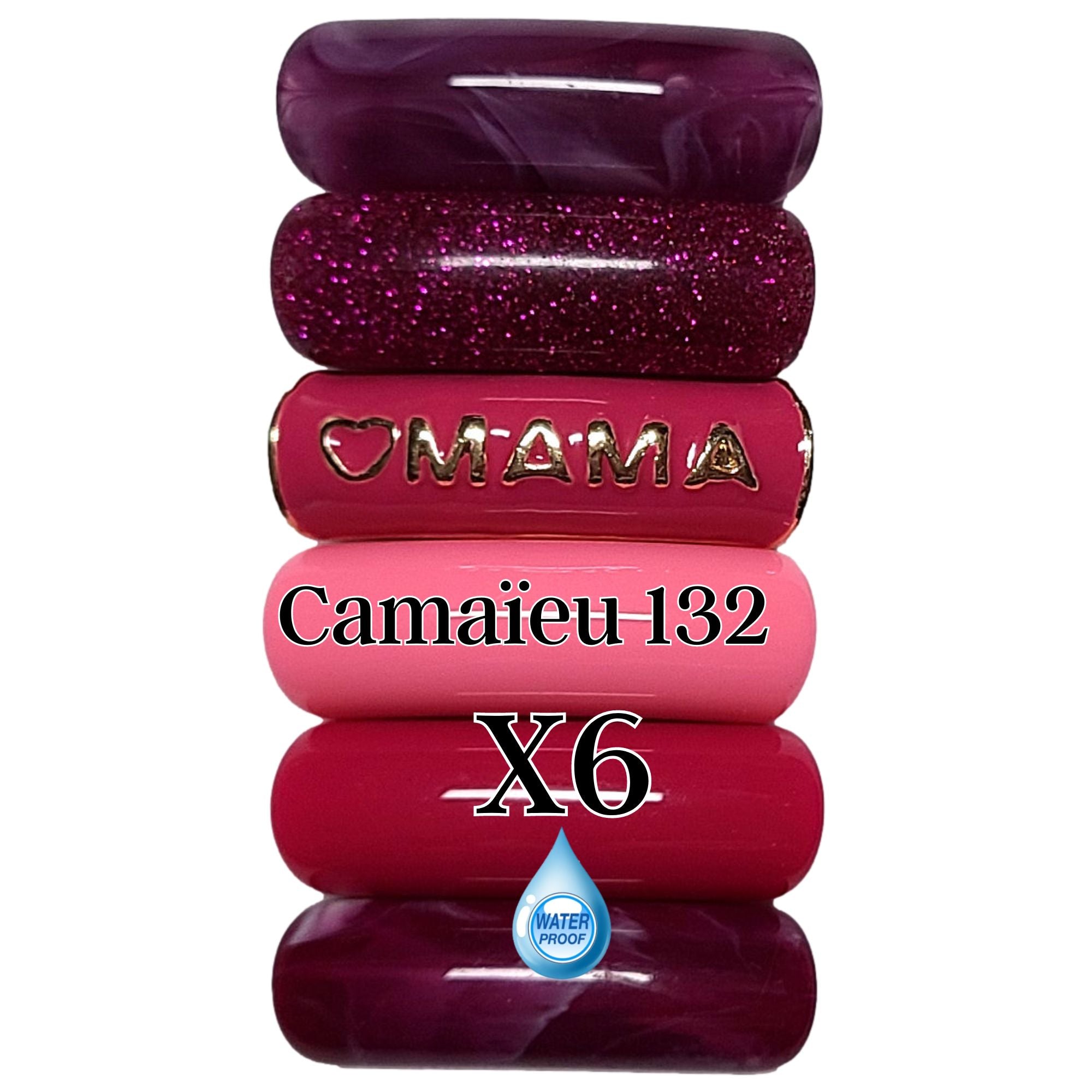 ARTSHOP Camaieux 132 MAMA lot 6 tubes incurvés rose