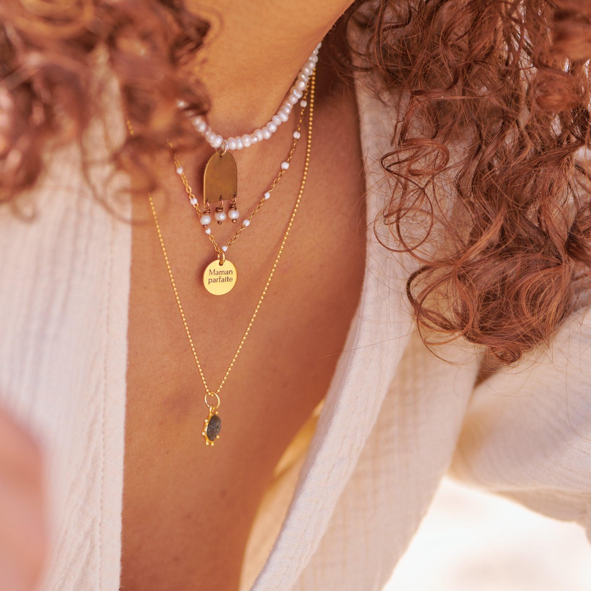 Gingerlily ADN8 collier médaille personnalisée acier 1 médaille