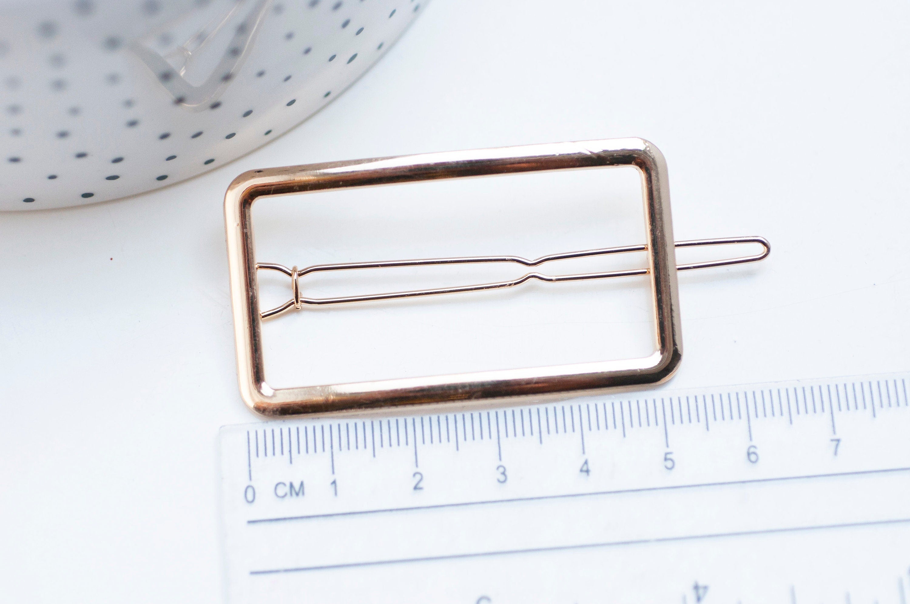 Gingerlily Support barrette clip G4720 fer doré rectangle 55mm x1