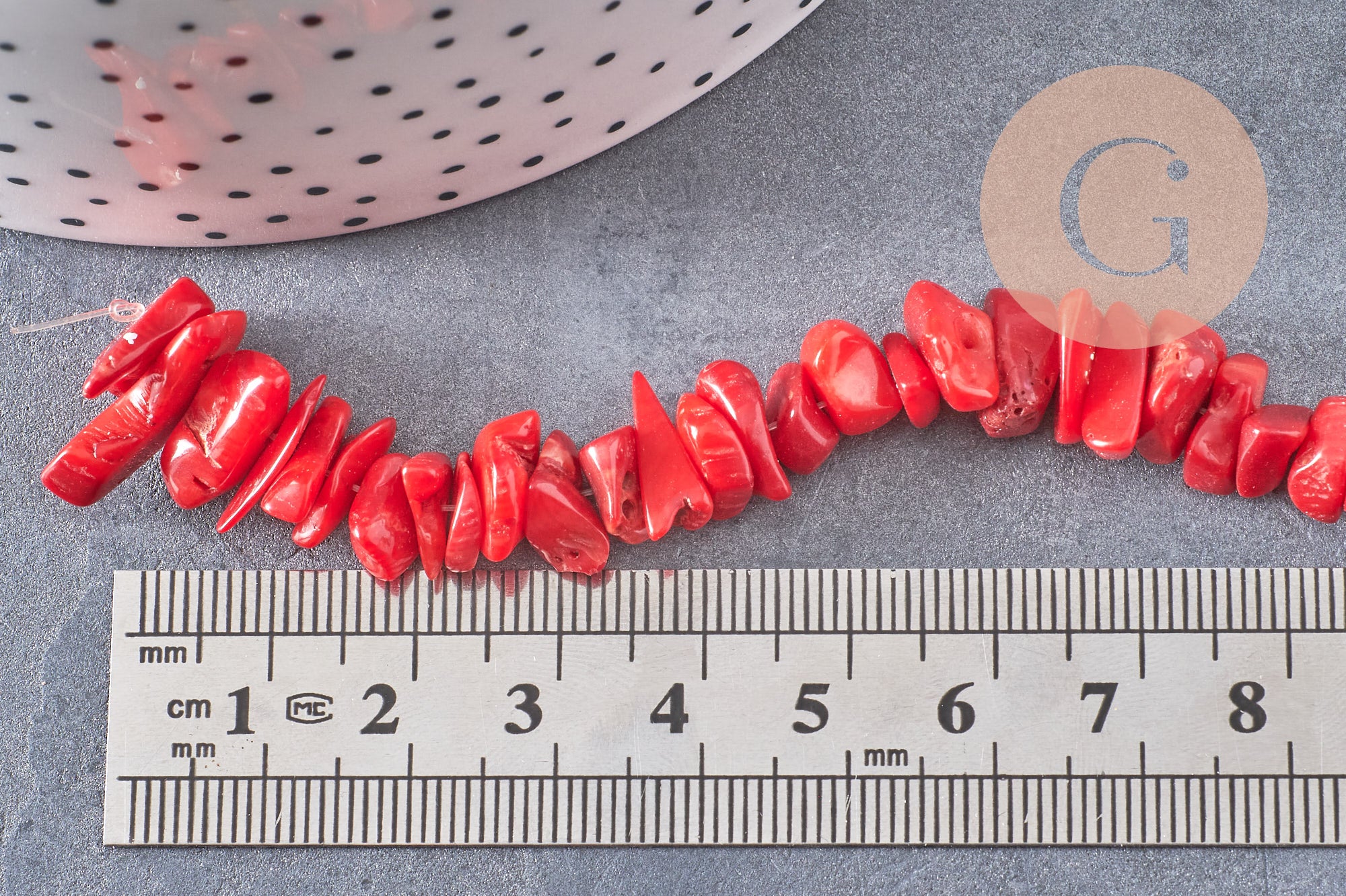 Gingerlily Perles G0994 perles corail rouge naturel lot 20g
