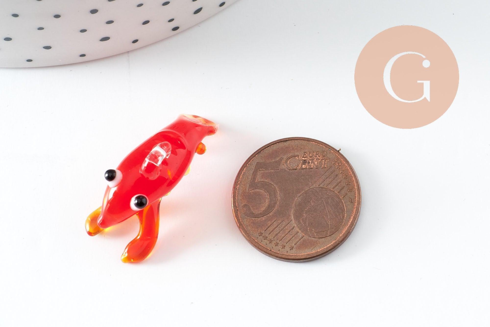 Gingerlily G10051 pendentif homard verre rouge 34mm x1