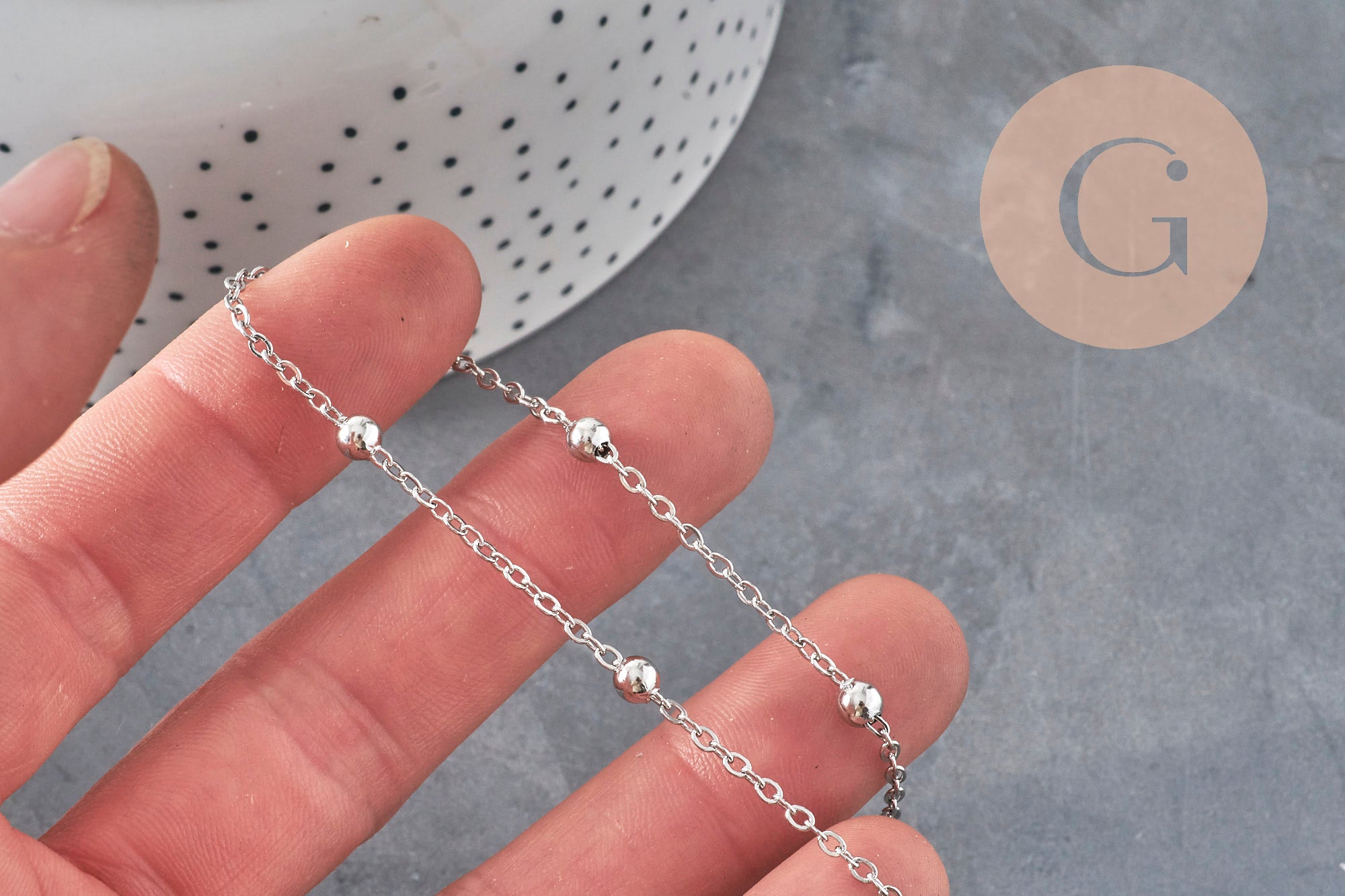 Gingerlily Chaînes pour bijoux DIY G11336 chaîne satellite platine 1 m