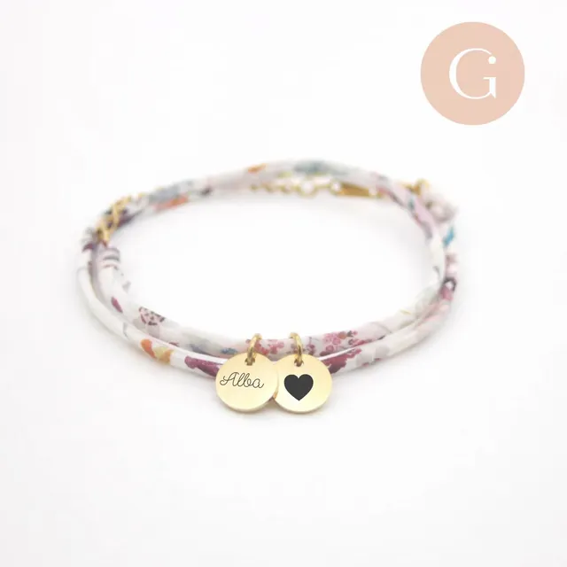 Gingerlily Bracelet Liberty Personnalisé Nacre Or S/M x1