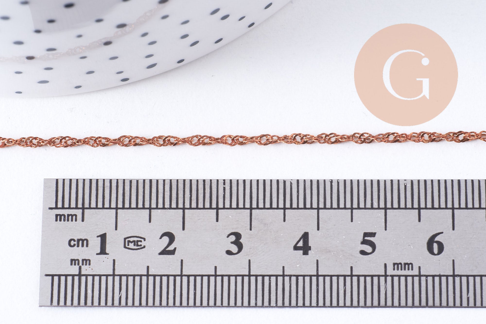 Gingerlily Chaînes DIY G6739 torsade Singapour cuivre 1 mètre