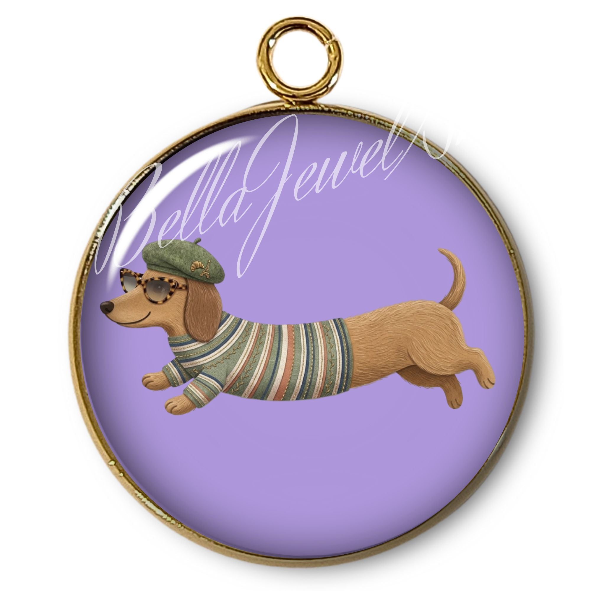 ARTSHOP Intemporel pendentif Teckel doré 31MM x1