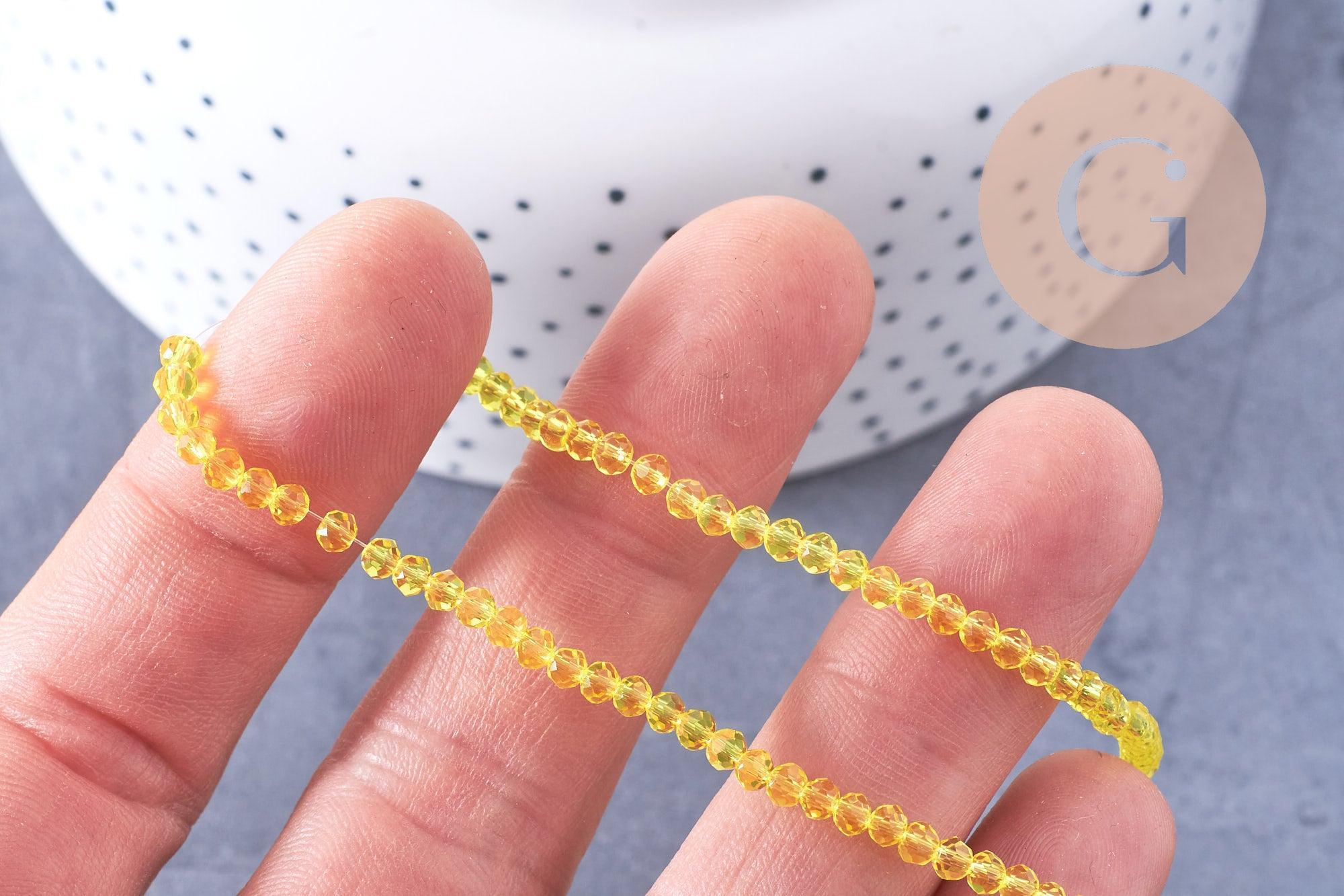 Gingerlily Perles Abacus Cristal Jaune 2.9mm Fil 35cm
