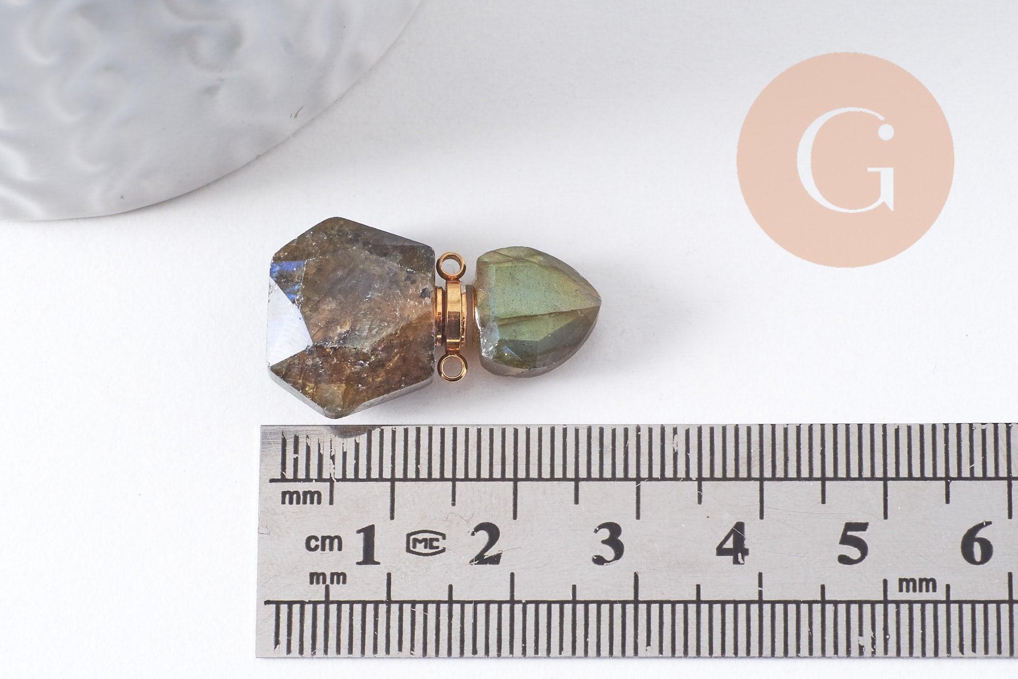 Gingerlily G10315 pendentif fiole labradorite 27,5mm
