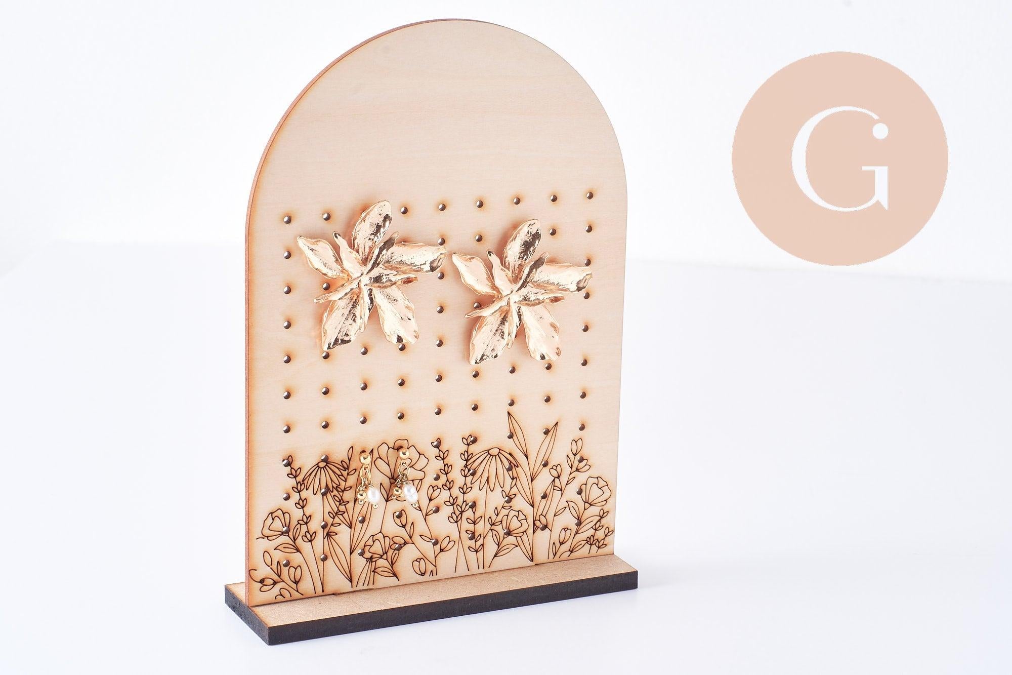 Gingerlily Présentoir boucles bois fleurs 18cm x1