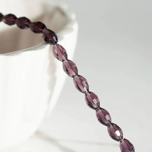 Gingerlily G572 perles verre facettées violettes 6mm fil