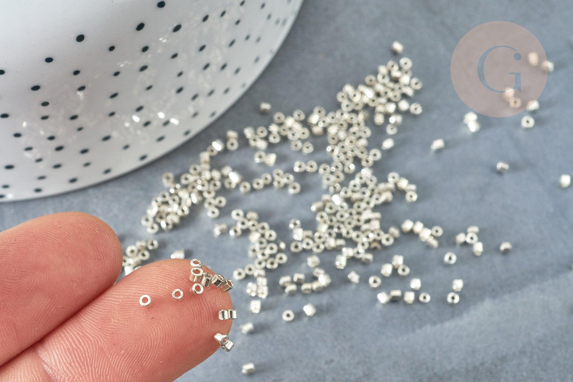 Gingerlily Perles pour bijoux DIY G8168 rocailles verre gris 8g