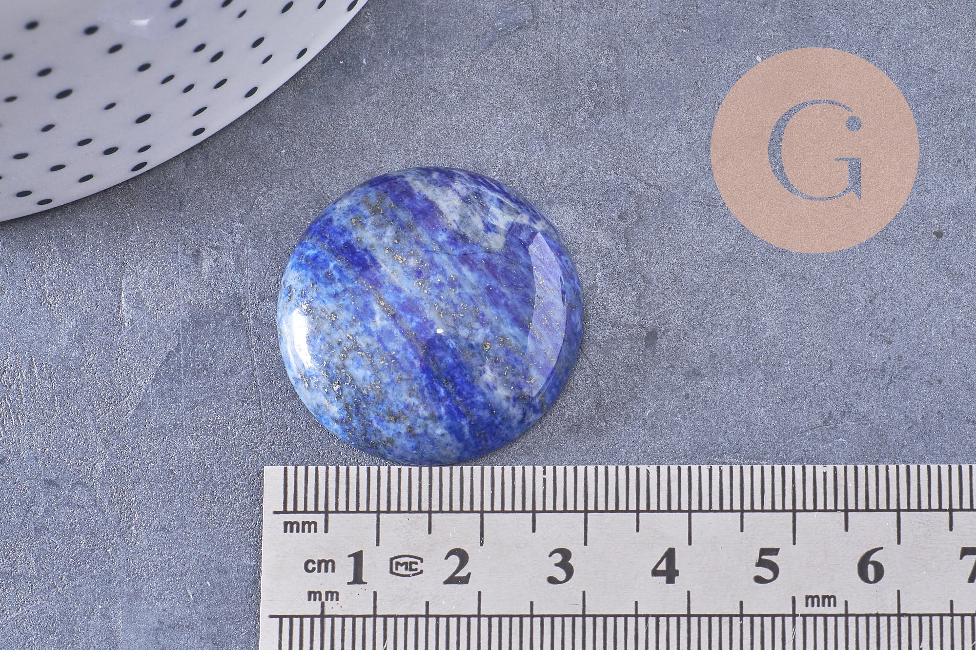 Gingerlily Cabochon rond lapis lazuli 30mm x1 bleu intense