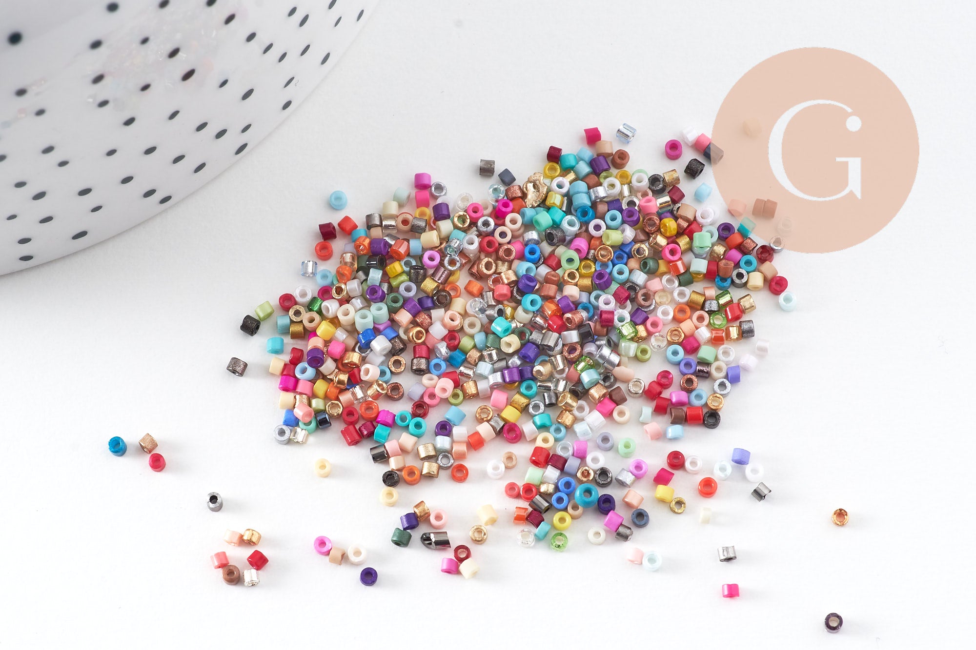 Gingerlily G10882 perles tube verre multicolore 8g x1