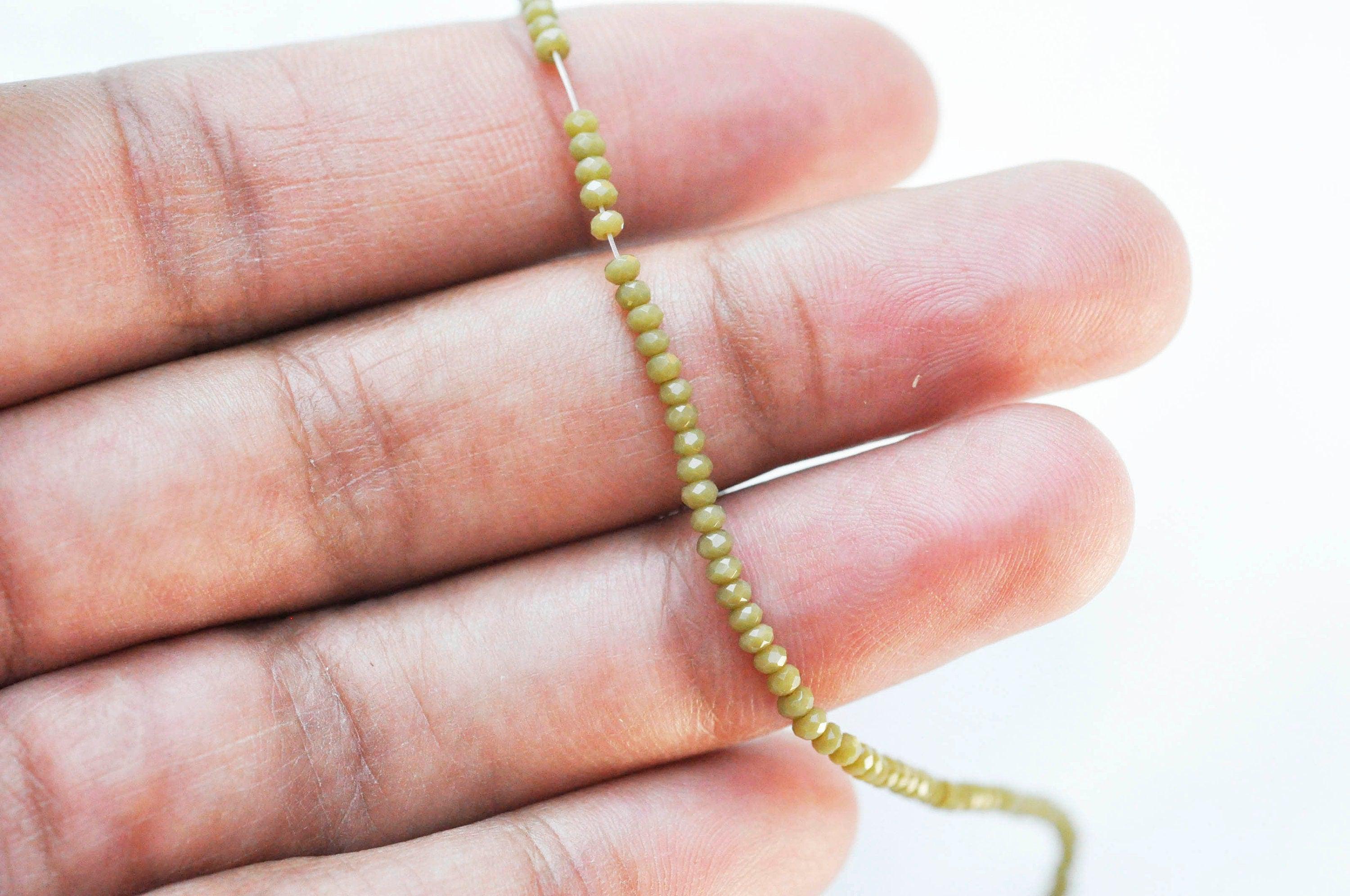 Gingerlily Perles G3727 perles toupies cristal vert kaki 3mm