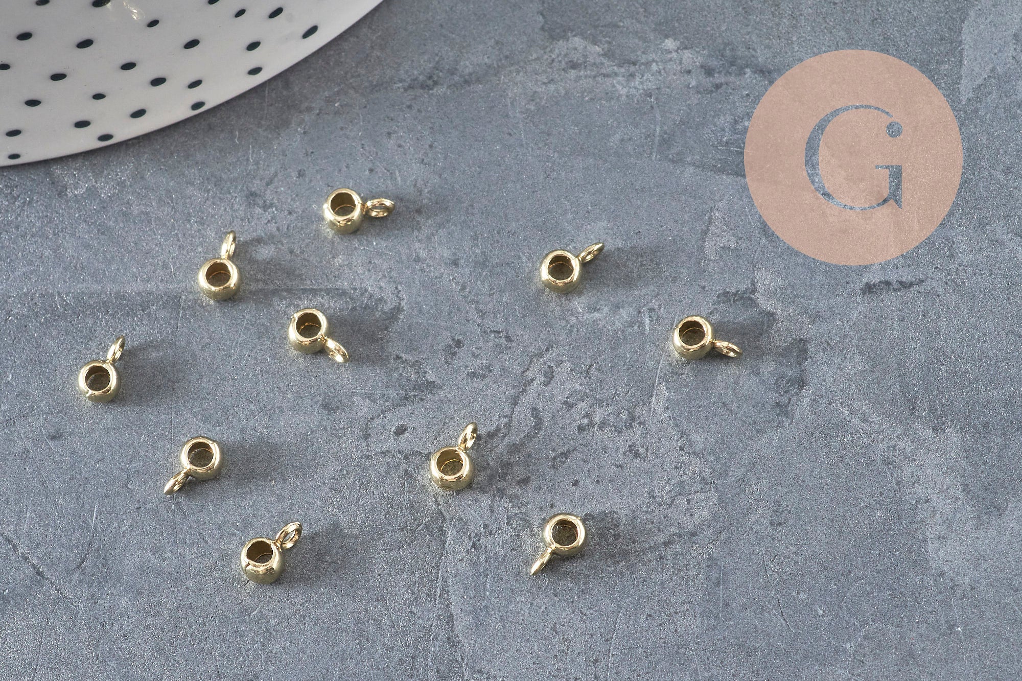 Gingerlily Perles DIY perle bélière zamac doré 6,5mm x10