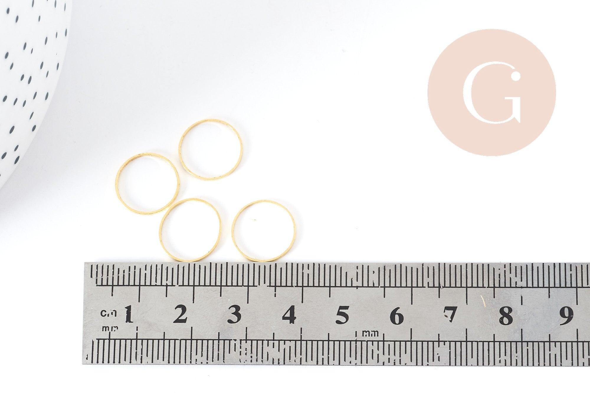 Gingerlily Apprêts bijoux DIY G8981 connecteur rond laiton doré 12mm x10