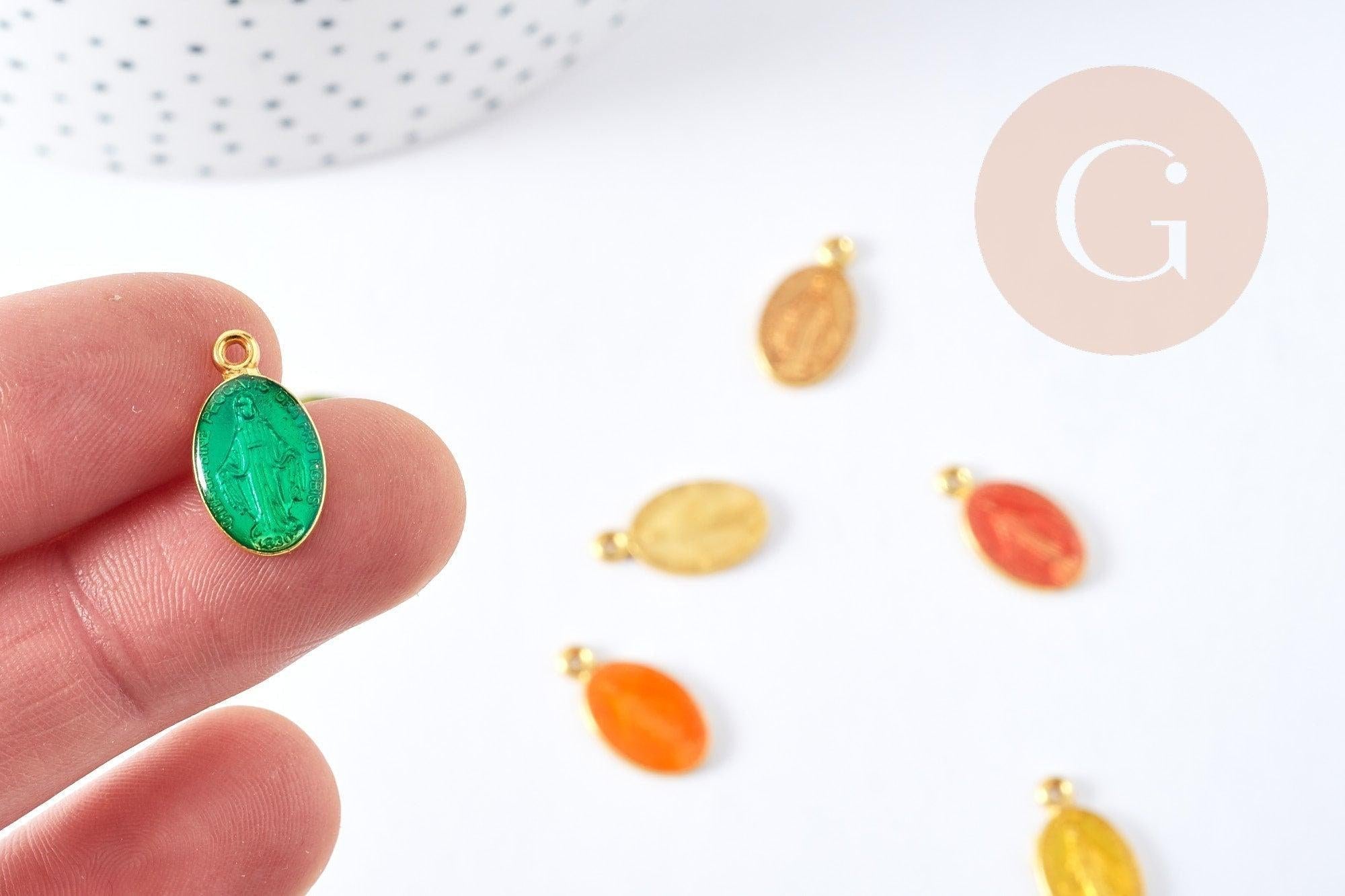 Gingerlily Médaille Vierge G8839-D pendentif émaillé 17,5mm