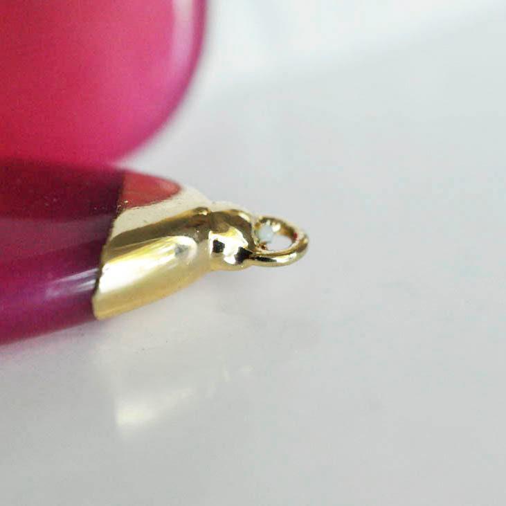 Gingerlily G1678 pendentif goutte agate rose doré 32 mm x1