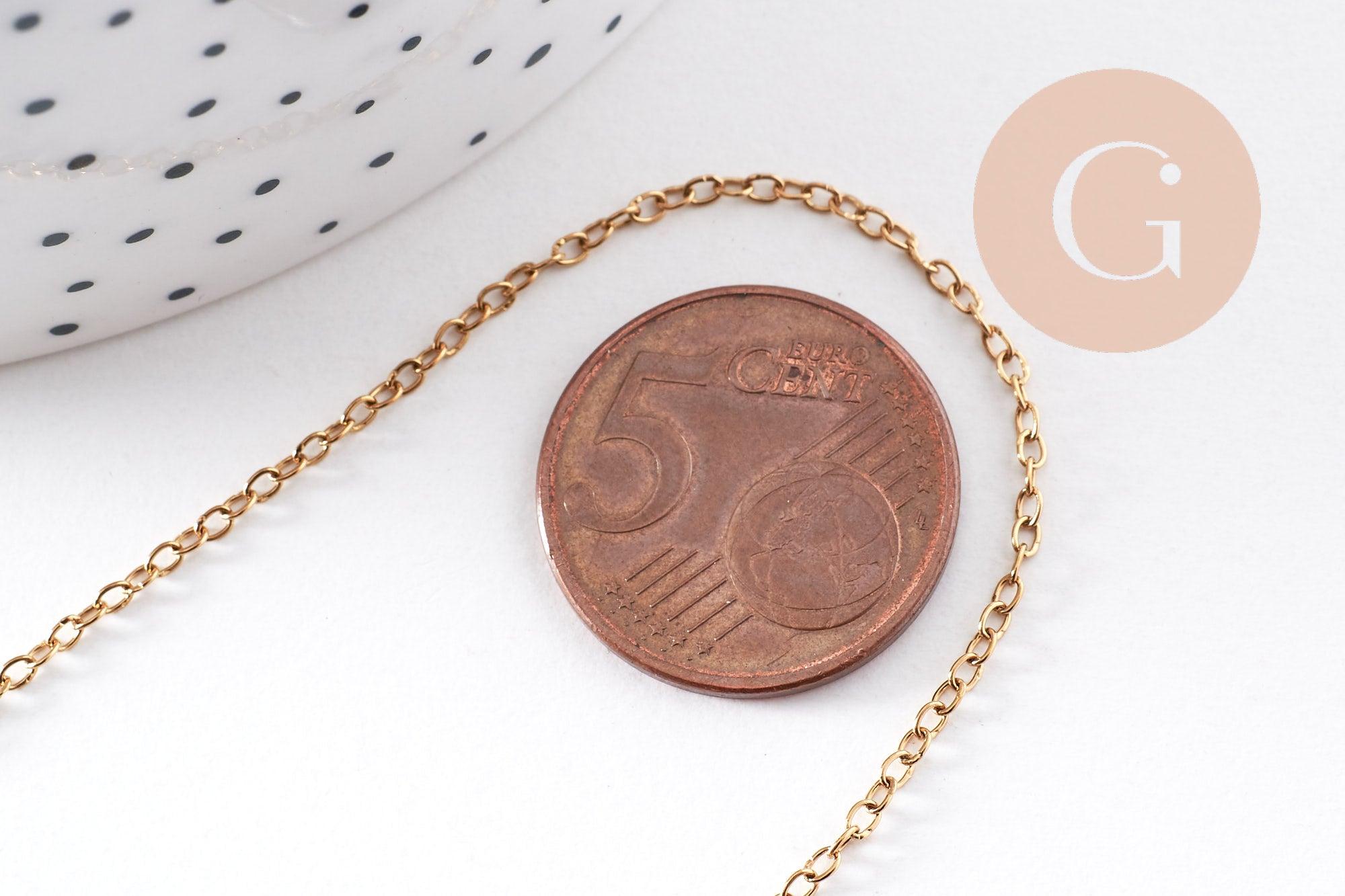 Gingerlily G10265 collier chaîne forçat doré 50 cm