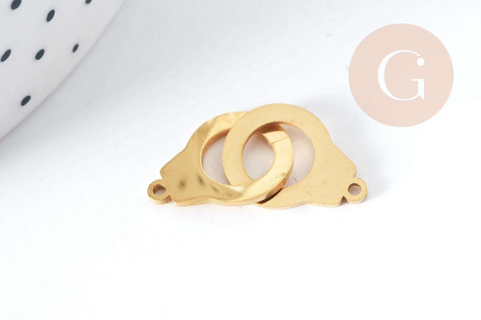 Gingerlily Apprêts G8994 connecteur menottes acier doré 27mm x1