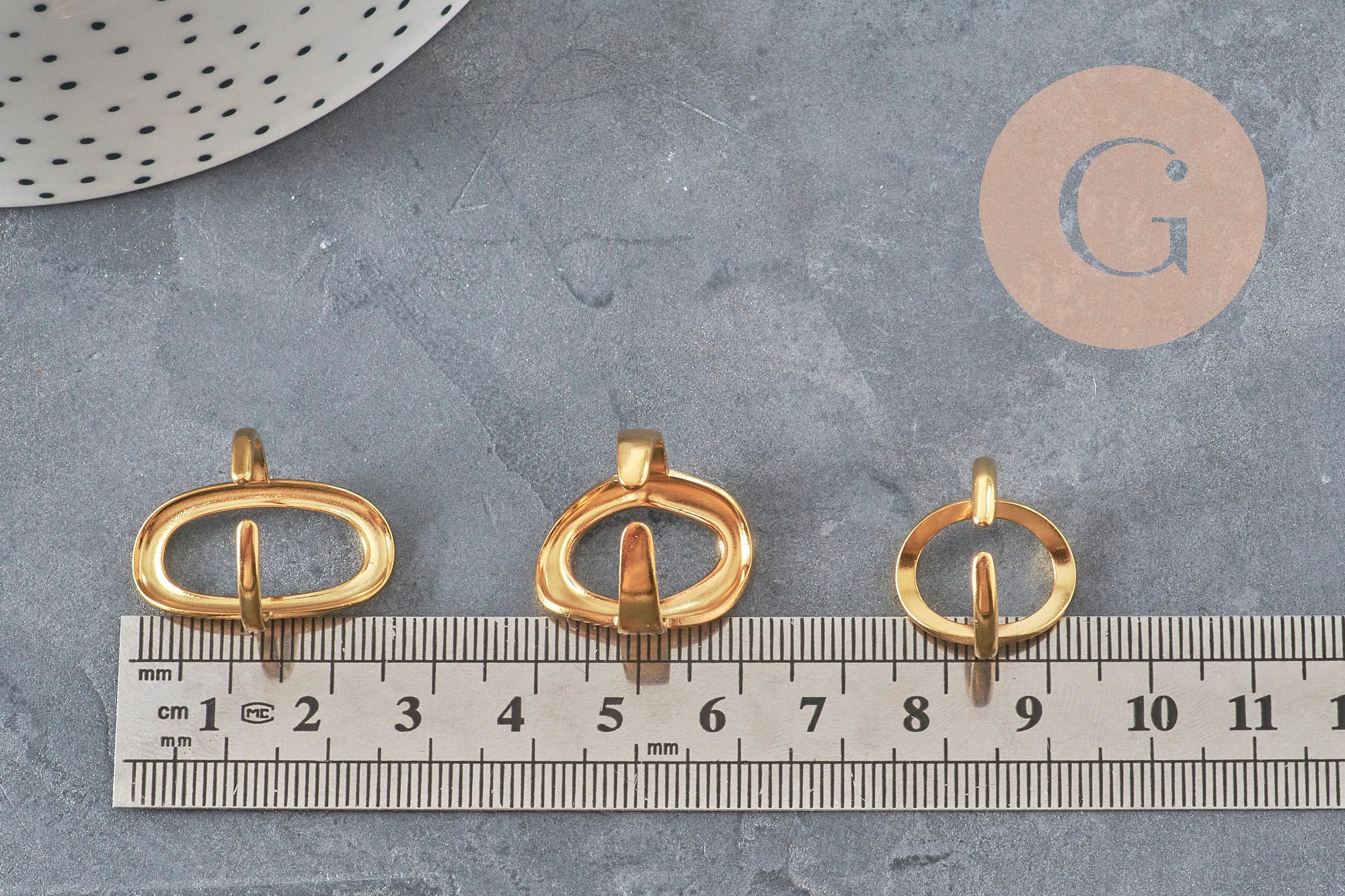 Gingerlily Bague ovale G11154 acier inoxydable doré taille 57