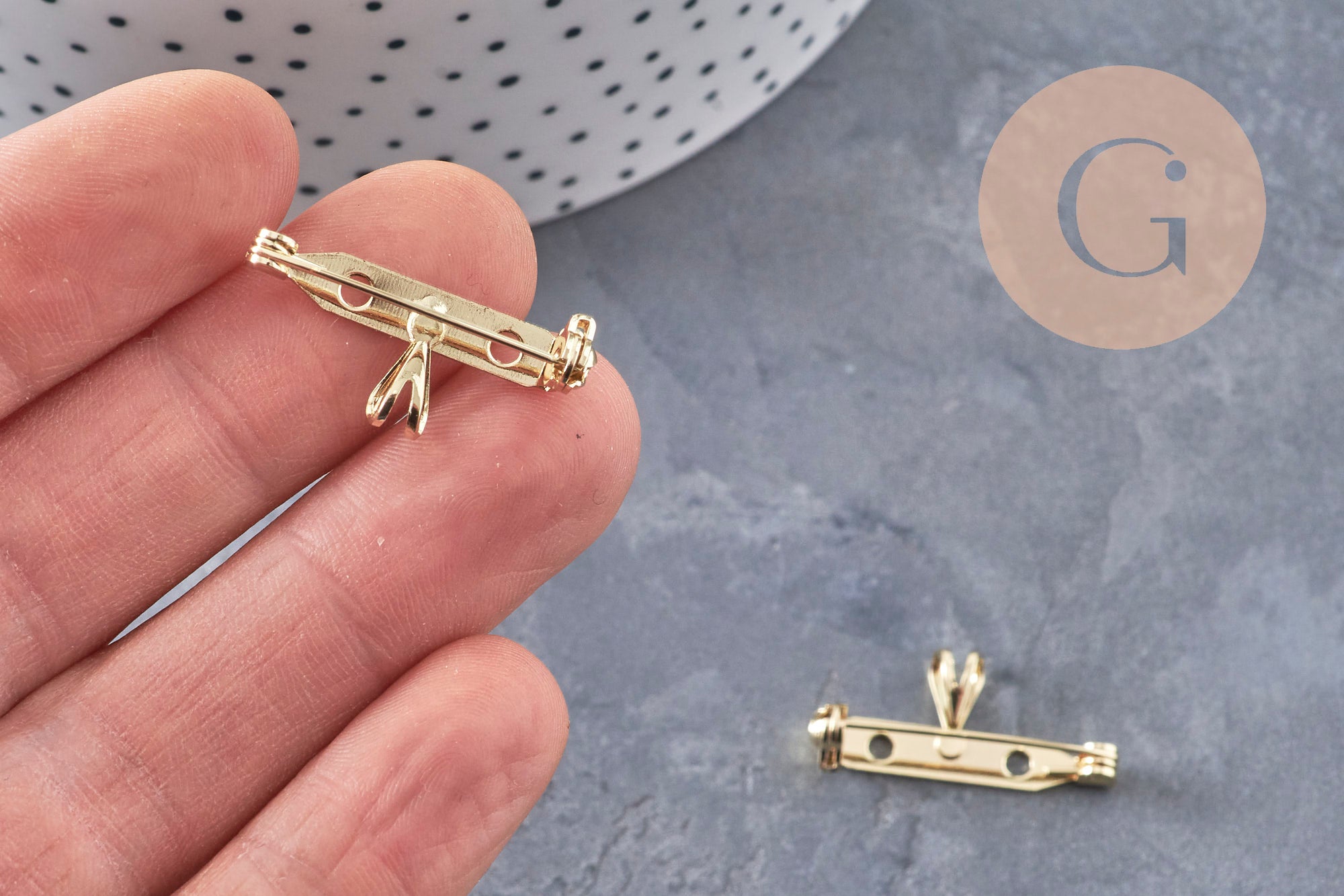 Gingerlily Apprêts G10987 support broche pendentif doré 26mm