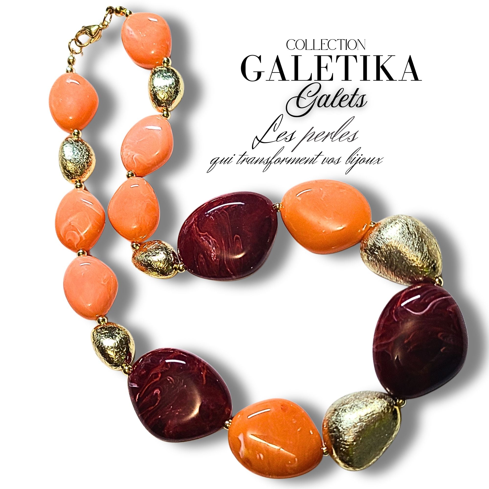 ARTSHOP Galetika Kit collier Orange Sanguine 50cm