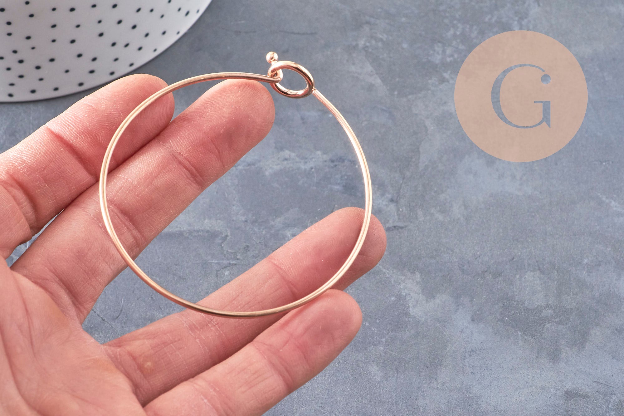 Gingerlily G11029 bracelet jonc ouvrable or rose 60mm acier