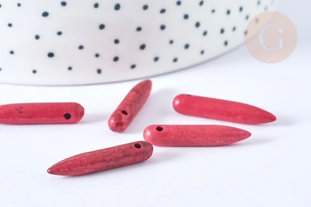Gingerlily Perles Perles pierre howlite G7428 fuchsia 20-25mm x10