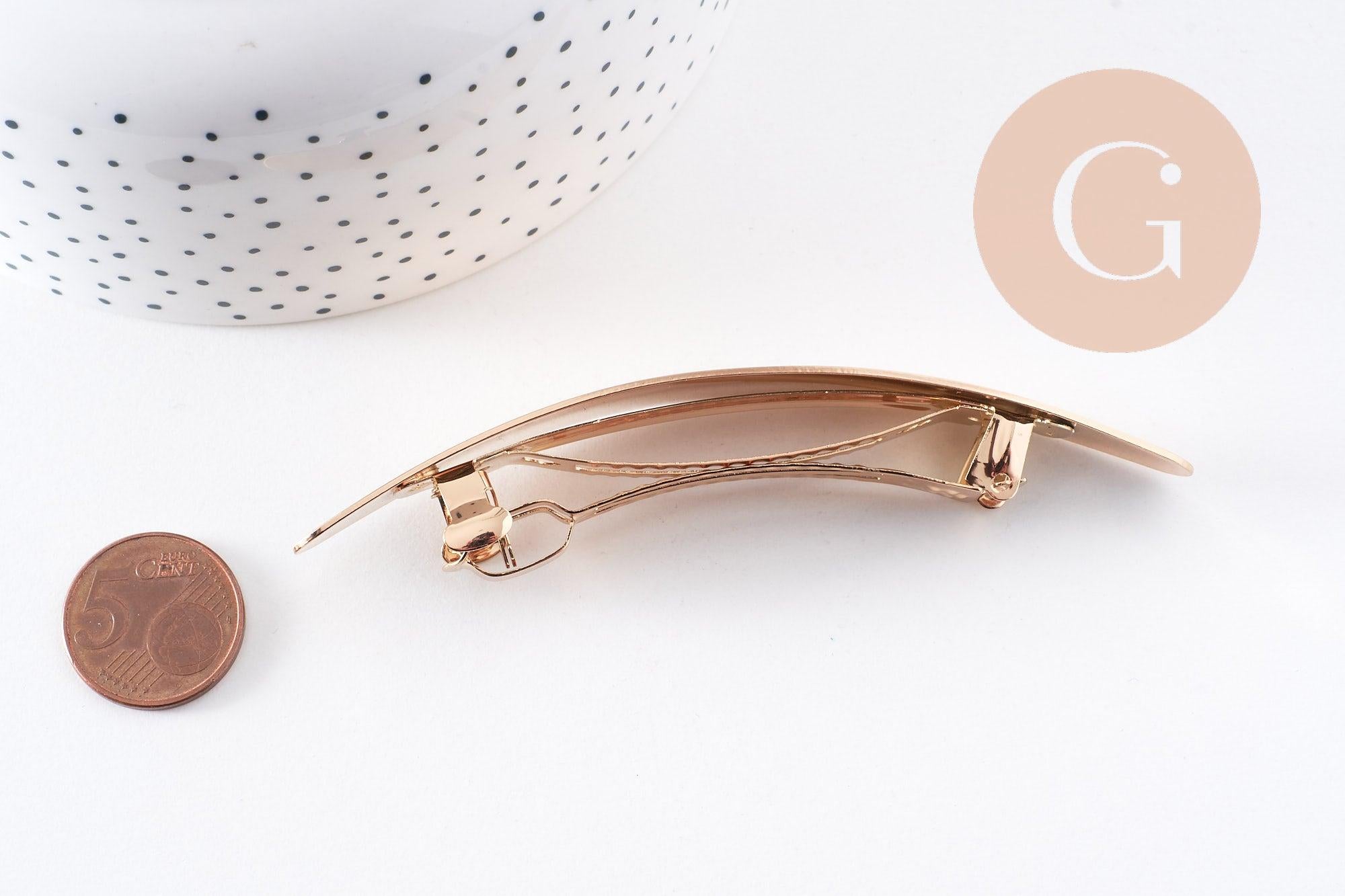 Gingerlily Support barrette clip zamac doré ovale 100mm G10160