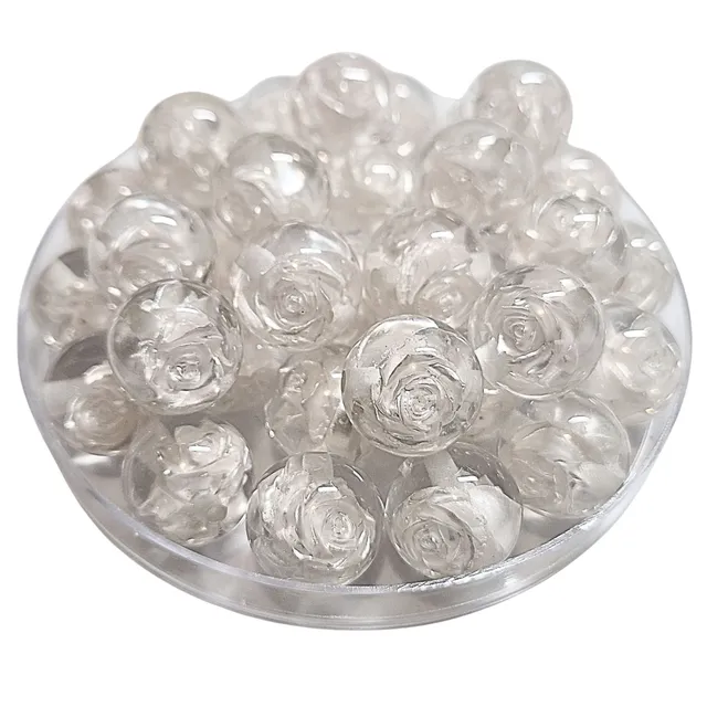 Artshop 303 boules acryliques fleurs 16mm blanc nacré x1