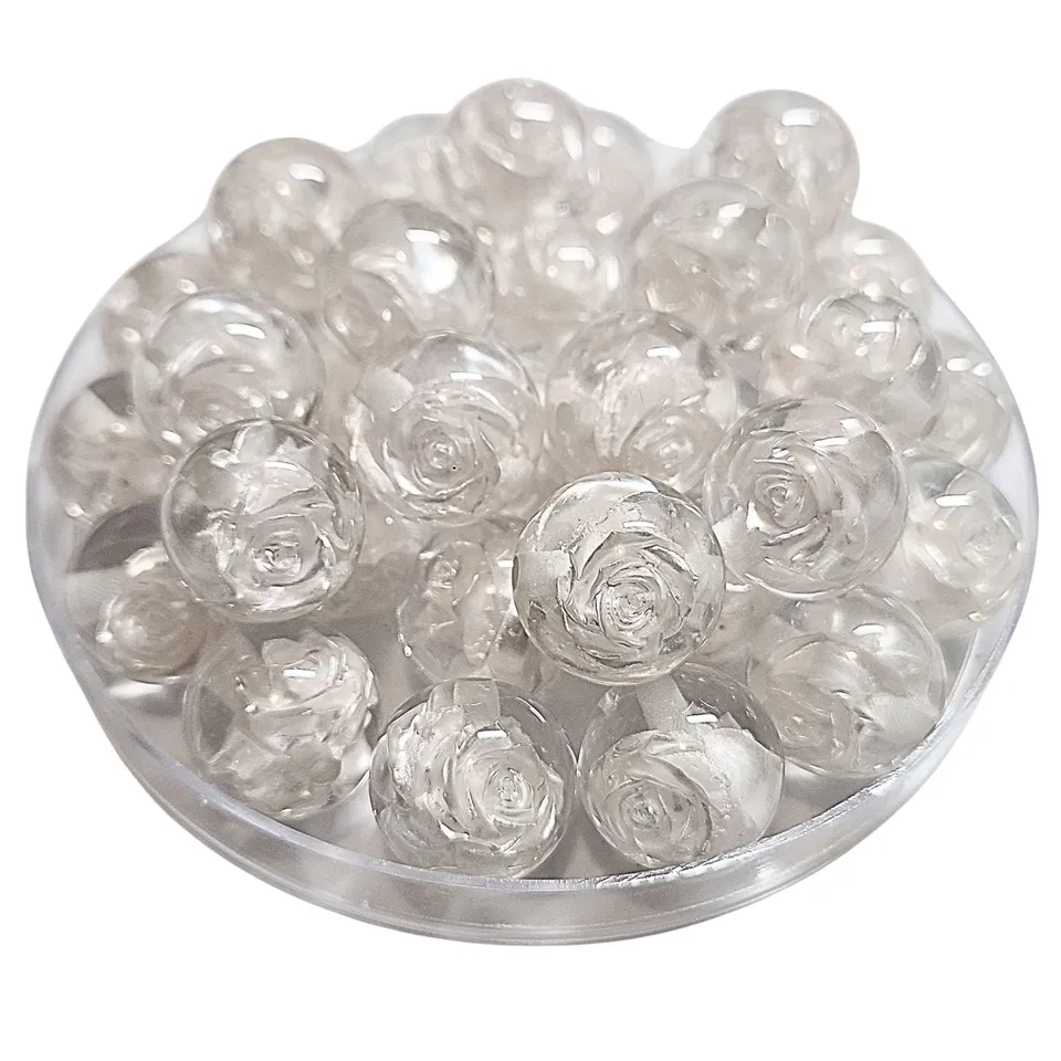 Artshop 303 boules acryliques fleurs 16mm blanc nacré x1
