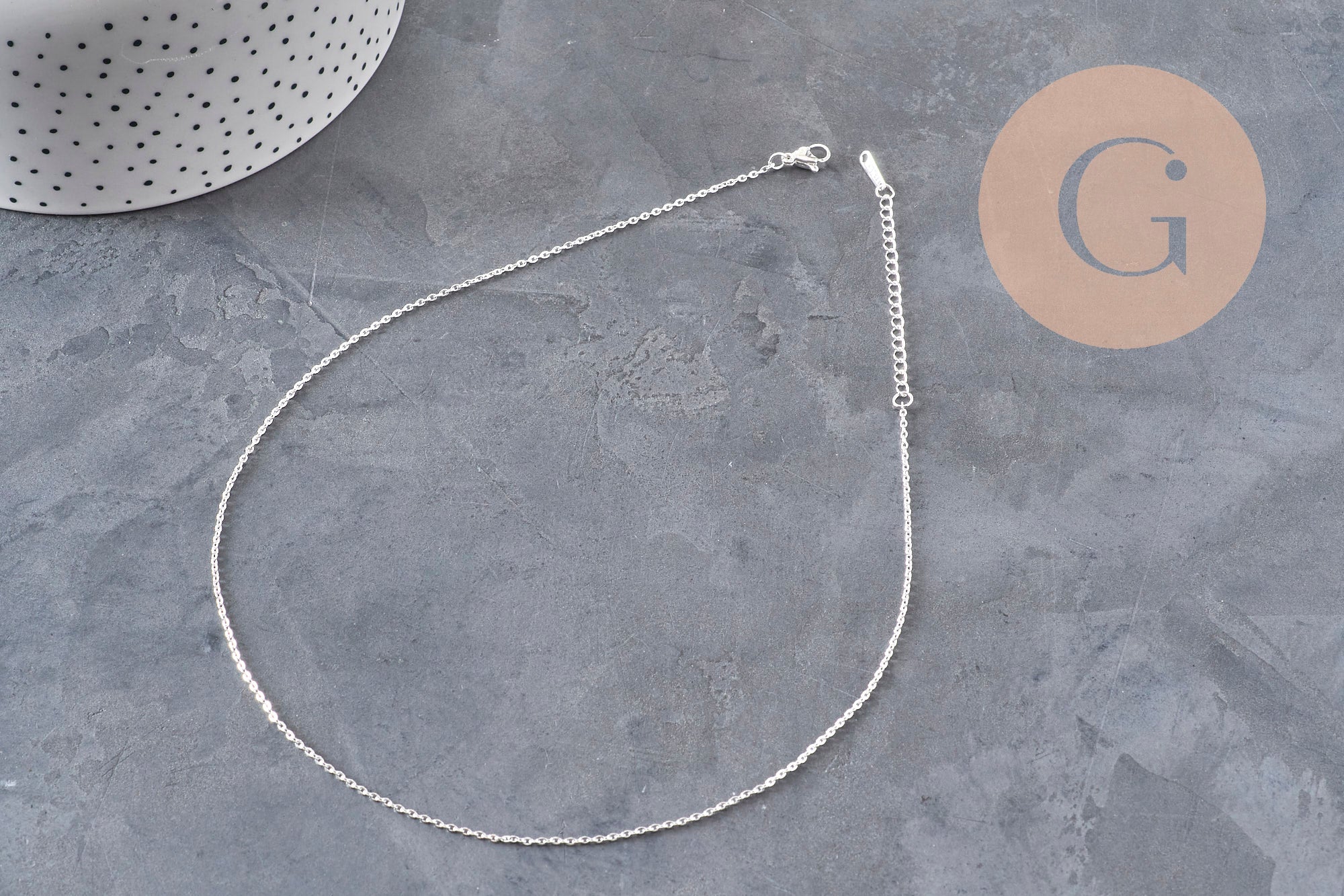 Gingerlily Chaînes collier forçat argenté 40cm 1,5mm x1