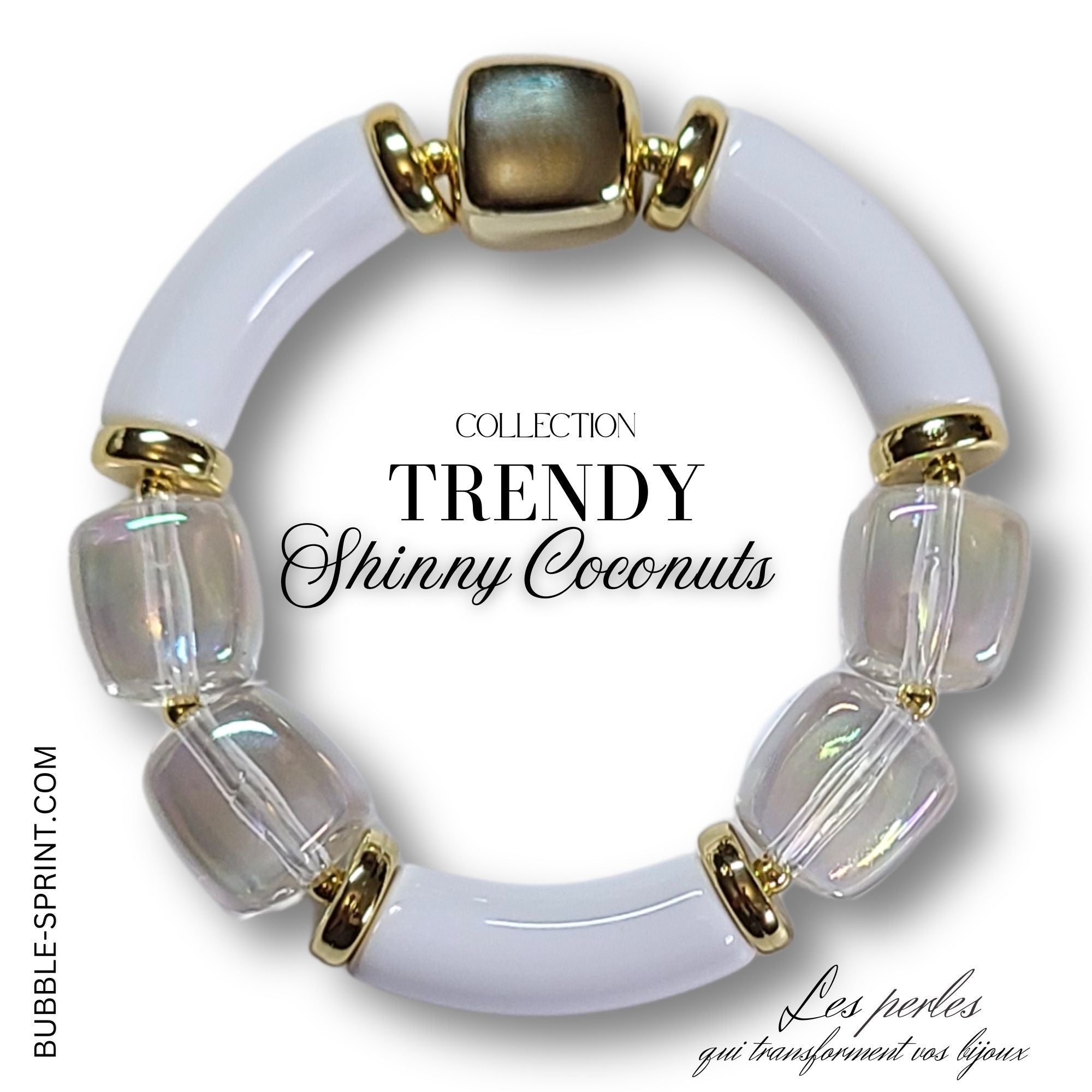 ARTSHOP Trendy bracelet Shinny Coconuts kit DIY 5,5 cm