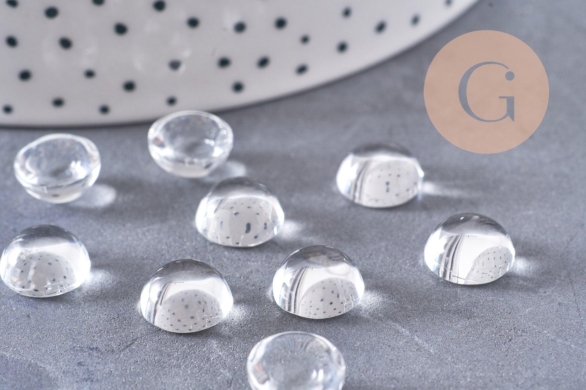 Gingerlily Cabochons G10485 verre transparent rond 10mm x5