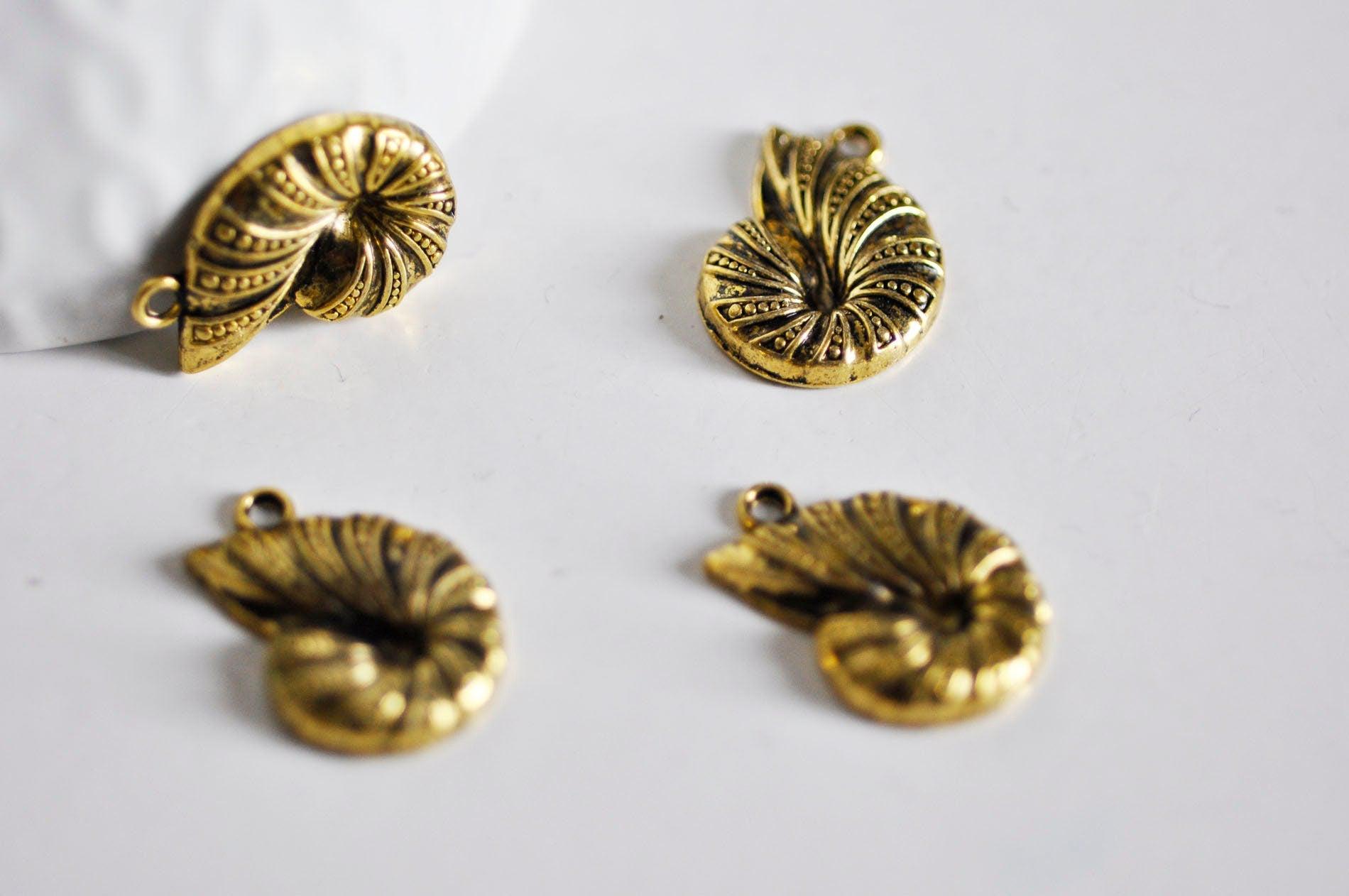 Gingerlily Pendentif coquillage G1302 doré 23mm x5