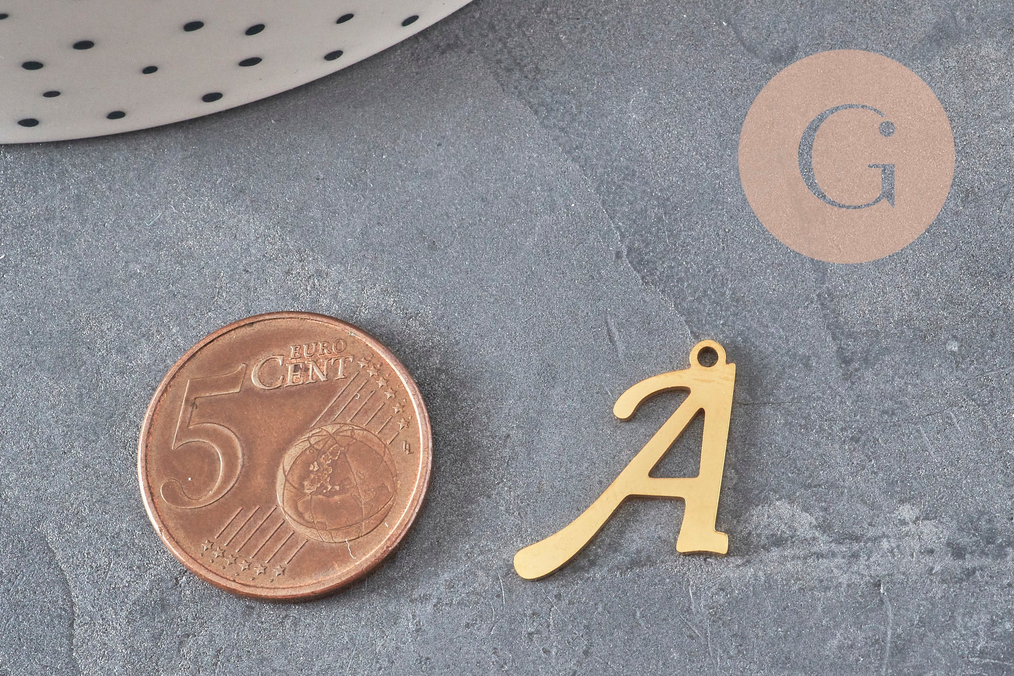 Gingerlily G11375 pendentif lettre initiale A acier doré 20,5mm