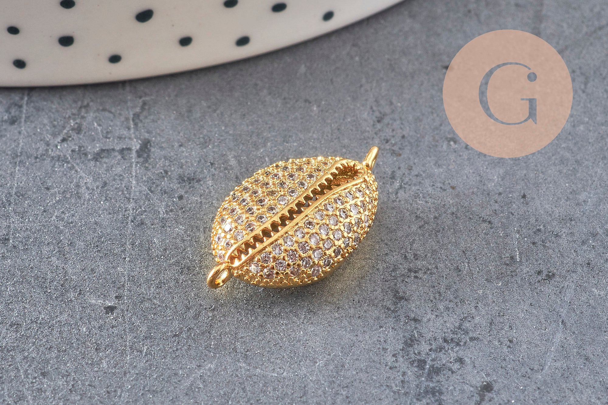 Gingerlily Perles Pendentifs DIY cauri G4462 doré 21mm