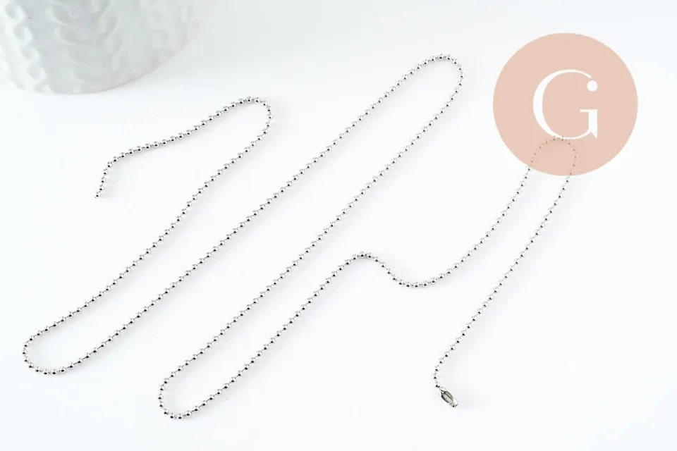 Gingerlily Chaînes G9596 chaîne boule platine 1,5mm 60cm