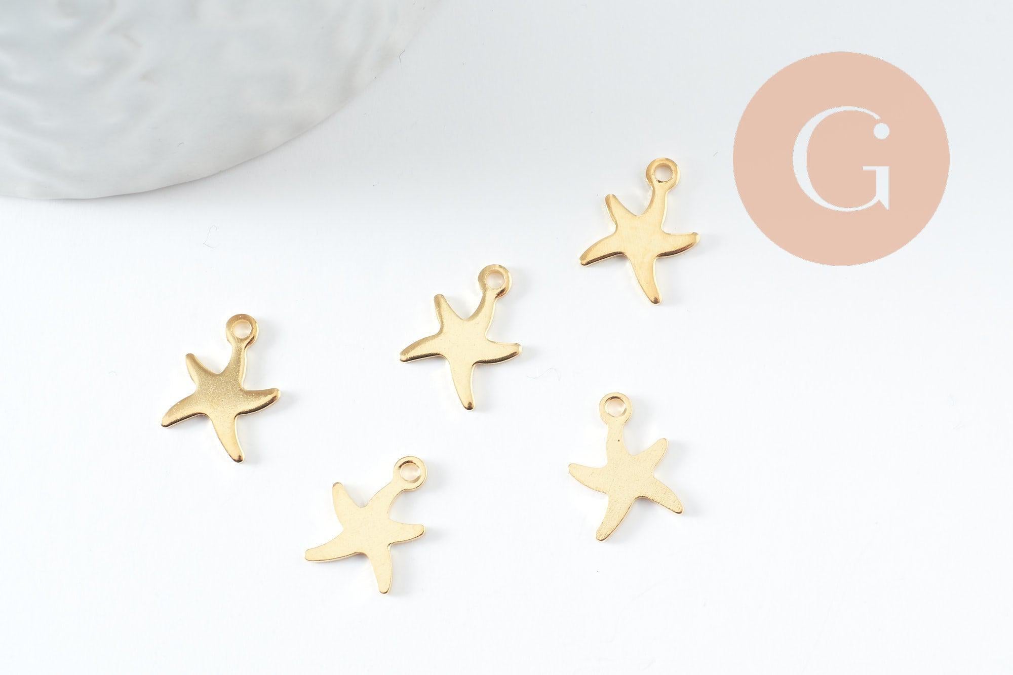 Gingerlily pendentif étoile de mer acier doré 11mm x5