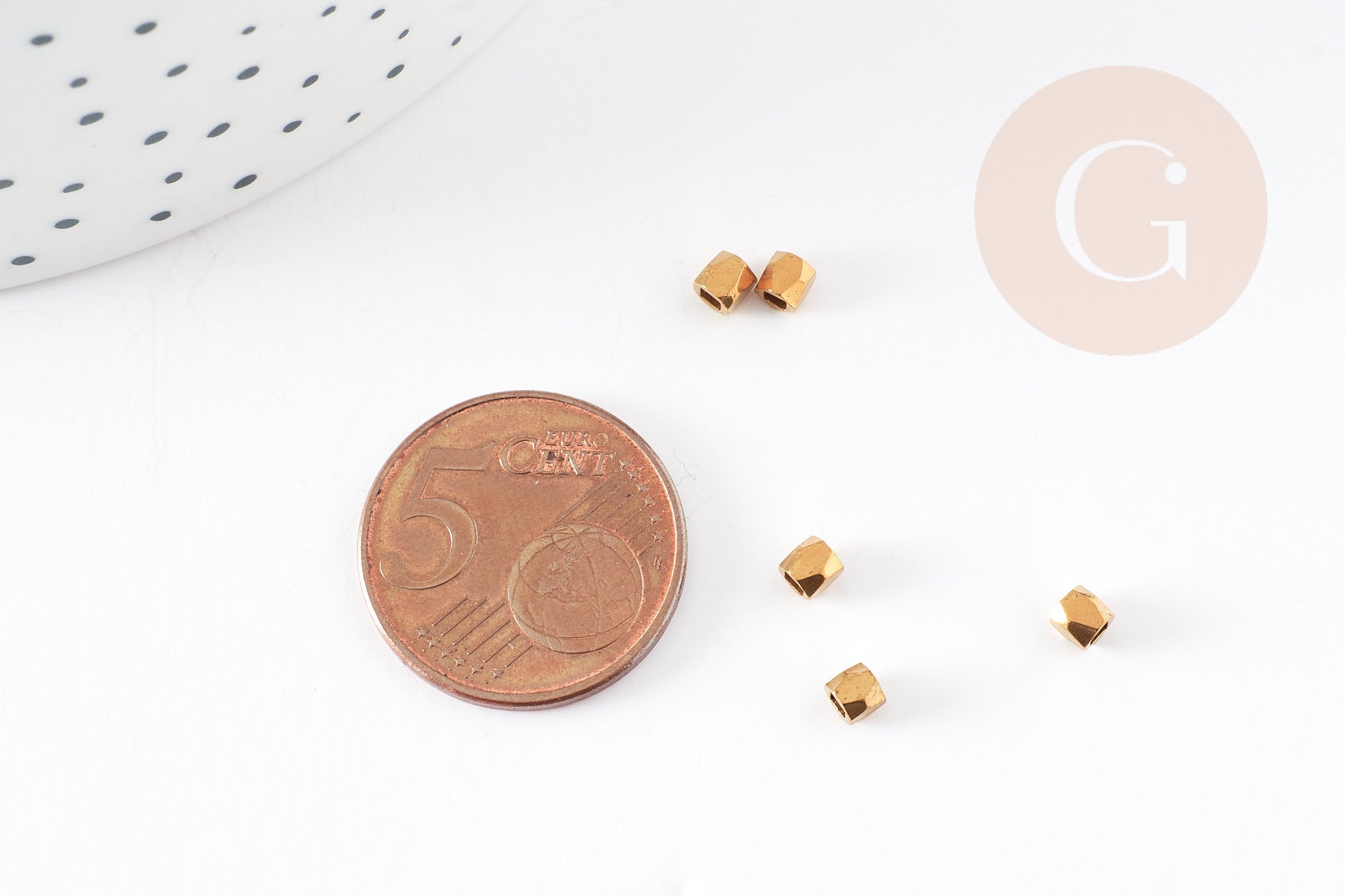 Gingerlily Perles Intercalaires Facettées Laiton Brut 2,5 mm x50