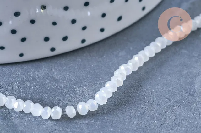 Gingerlily Perles toupies G6763 cristal blanc irisé 3,5mm fil