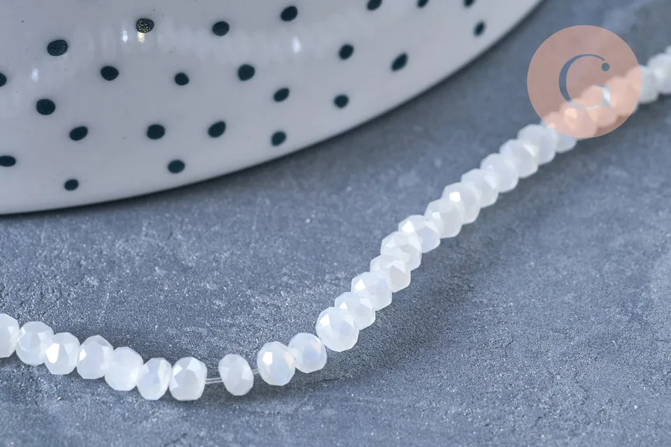 Gingerlily Perles toupies G6763 cristal blanc irisé 3,5mm fil