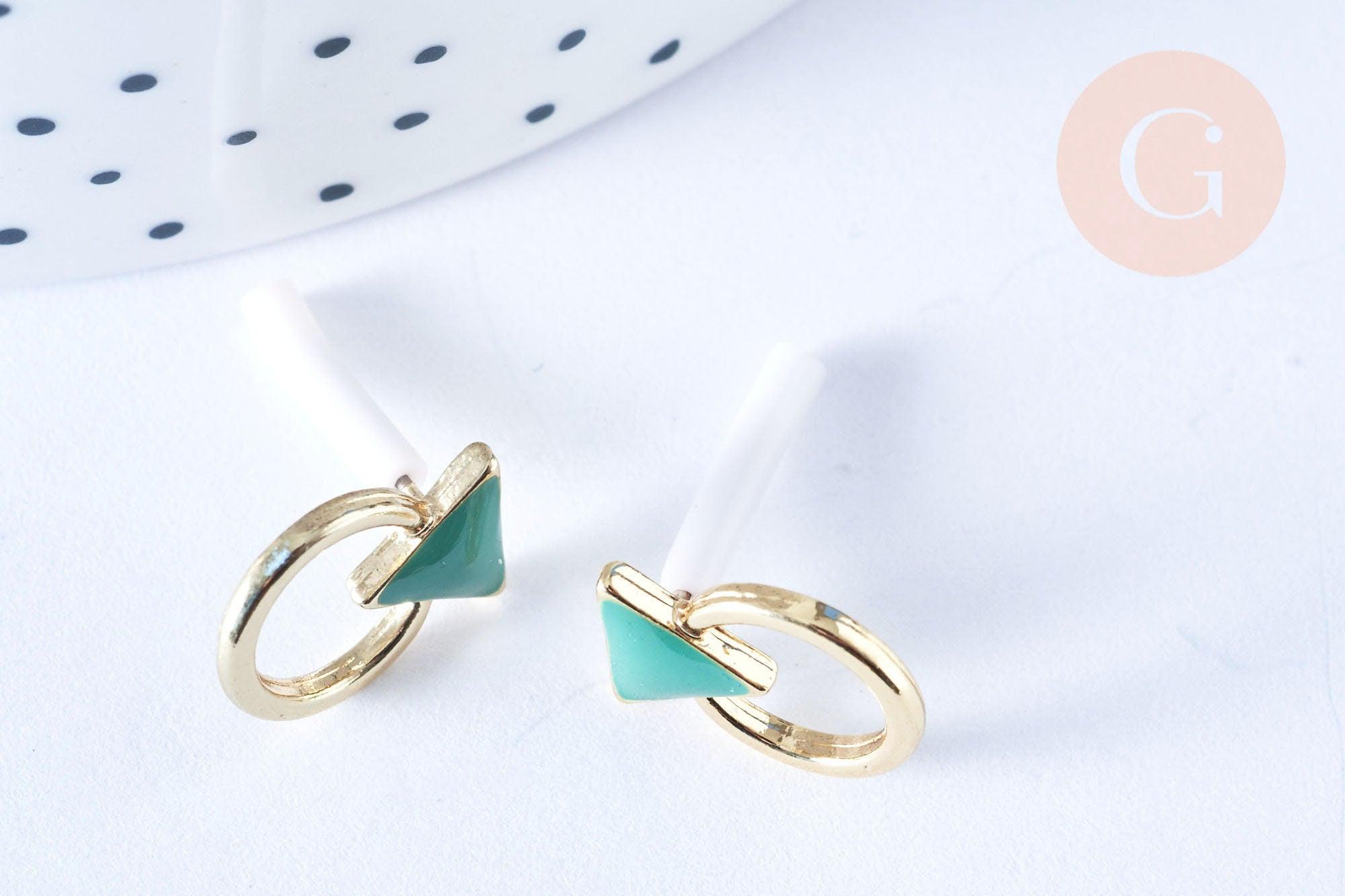 Gingerlily Perles G5336 puces triangle émail vert x1 paire