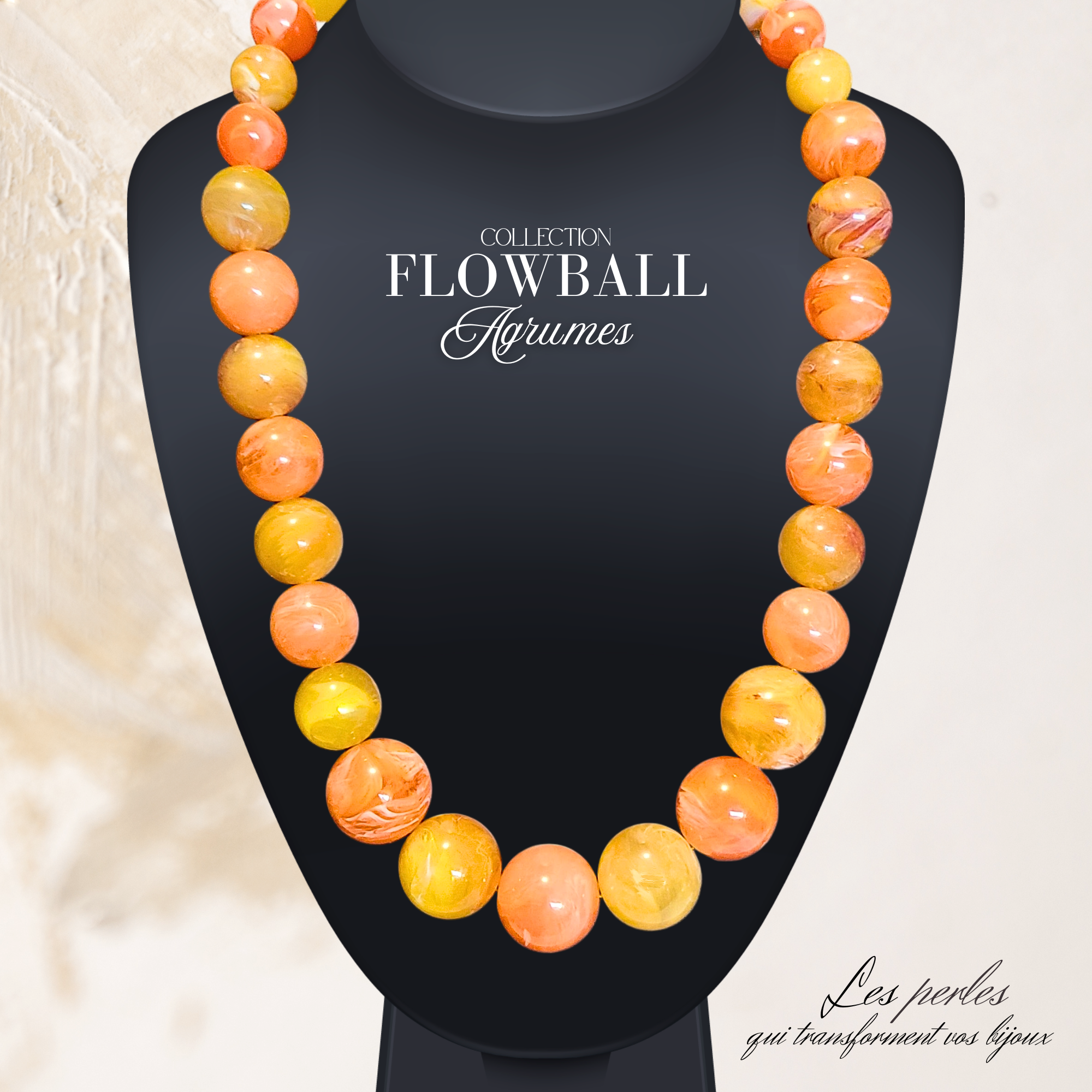ARTSHOP Flowball kit collier Agrumes marbré 63 cm